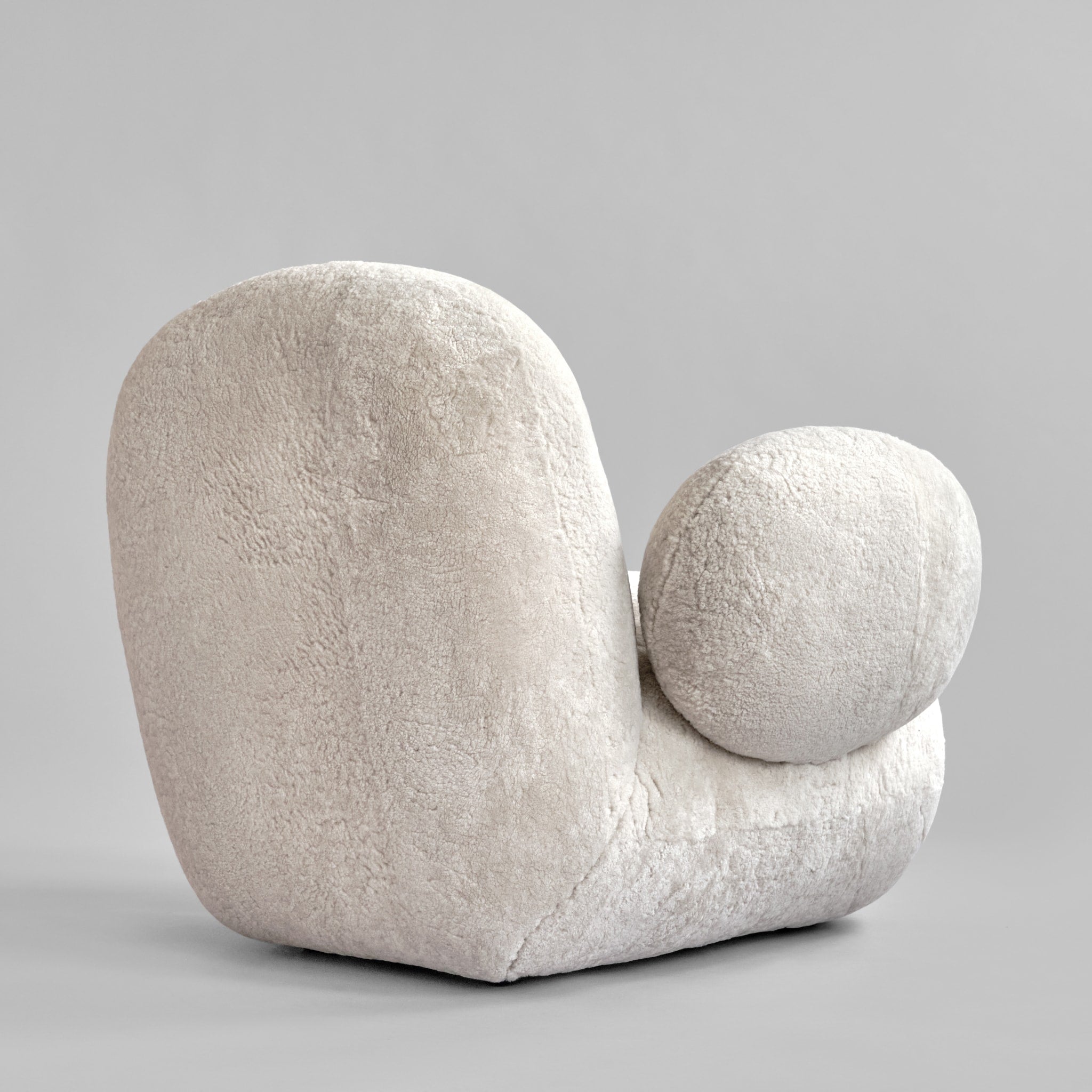 PRE ORDER 101 COPENHAGEN Toe Armchair - Flat Sandshell Sheepskin Upholstered Lounge Chair for Living Room, Bedroom & Office - Cozy Modern Scandinavian Design