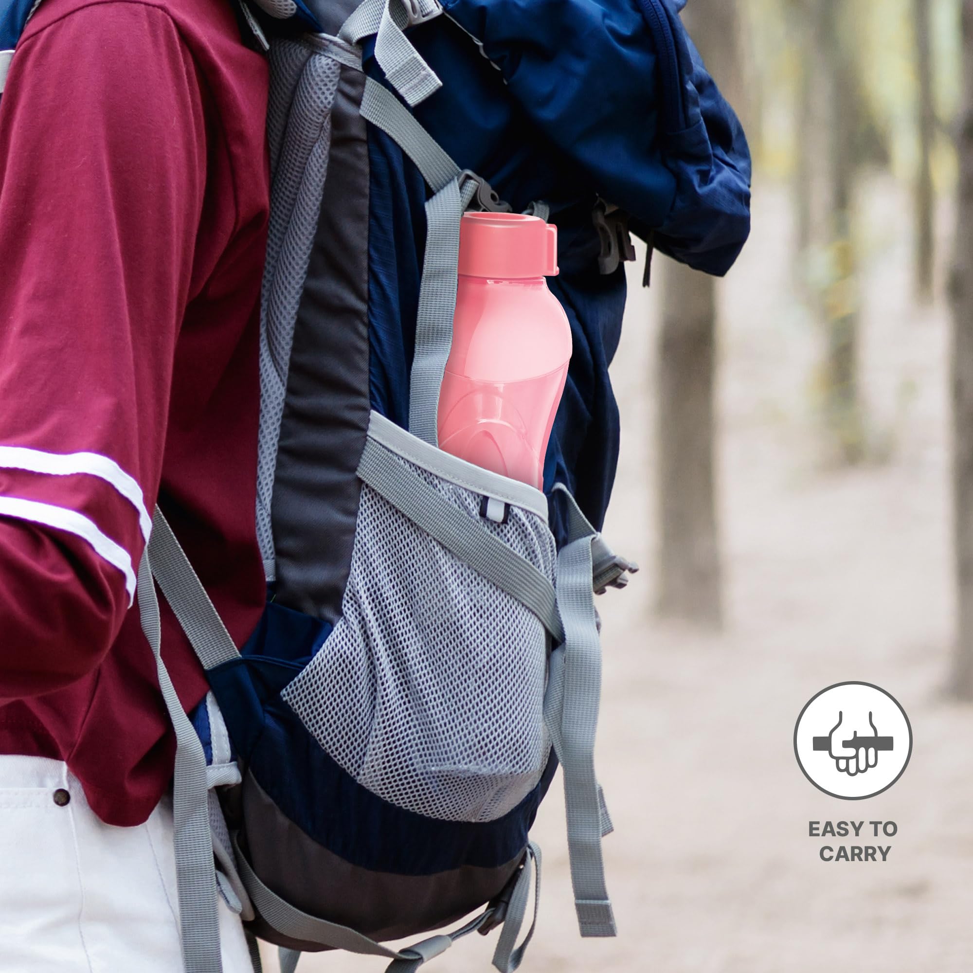MILTON I Go Plastic Water Bottle 1000ml - BPA Free Reusable Water Bottle for Sports, Gym, Hiking, Travel & Daily Use | Leak Proof Pink Water Bottle for Home, Office & Outdoor Activities