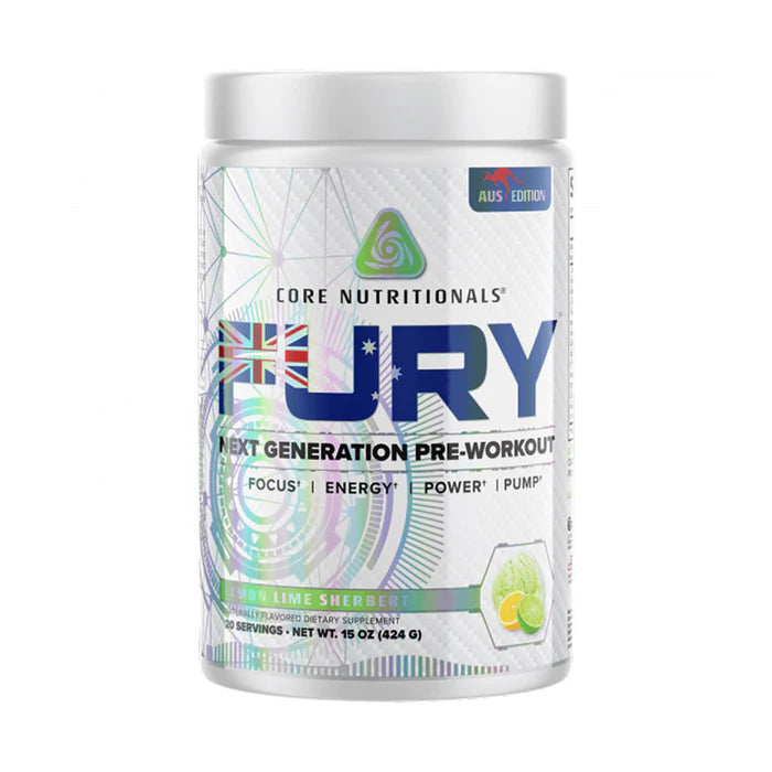 Core Fury Pre Workout Powder - Premium Energy & Focus Supplement for Intense Workouts - Boost Performance, Endurance & Muscle Pump - Ideal for Gym, Bodybuilding & CrossFit Training