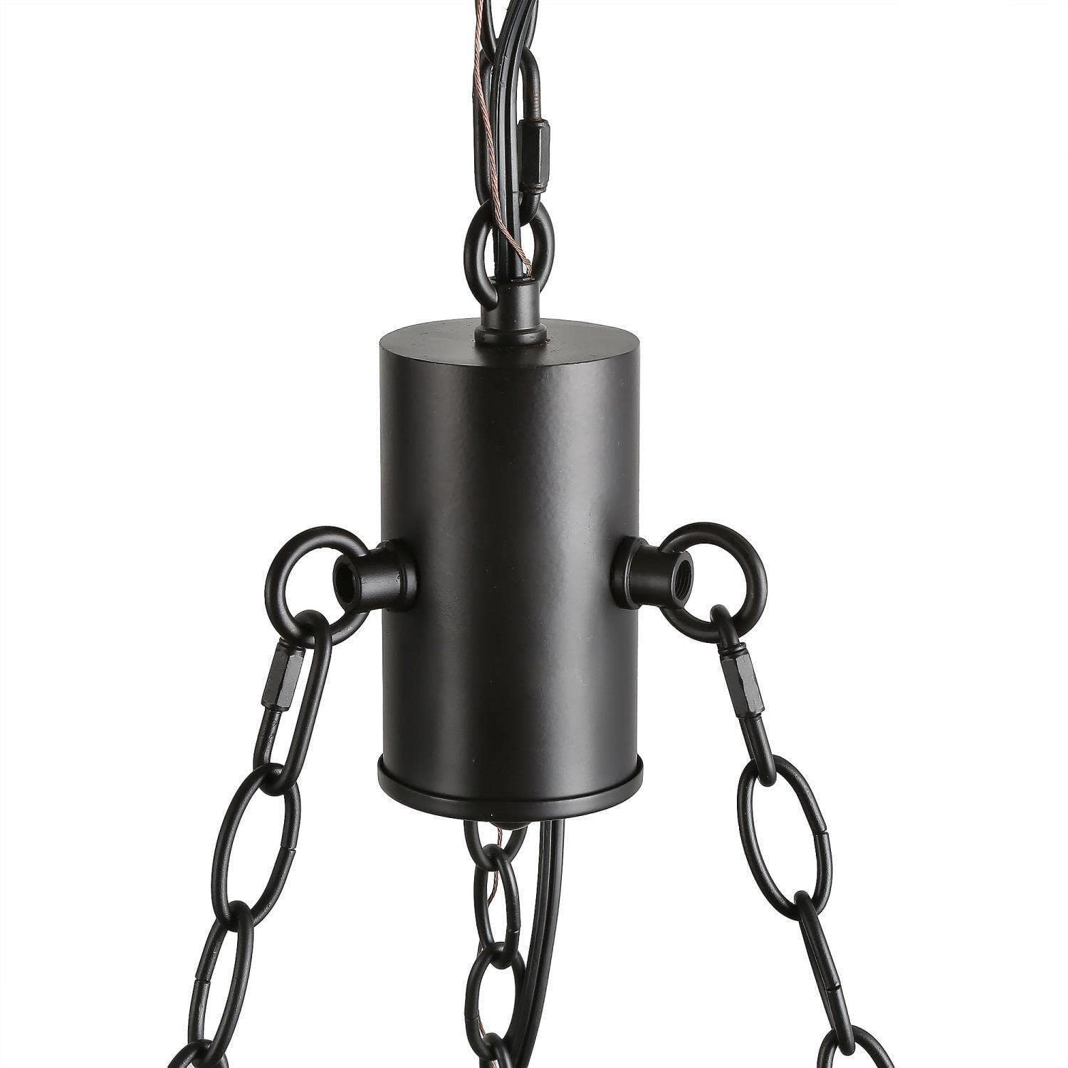 Rustic Farmhouse Chandelier - 6-Light Wagon Wheel Ceiling Light Fixture for Dining Room, Living Room, Bedroom & Entryway | Perfect for Country Style Home Decor & Cabin Lighting