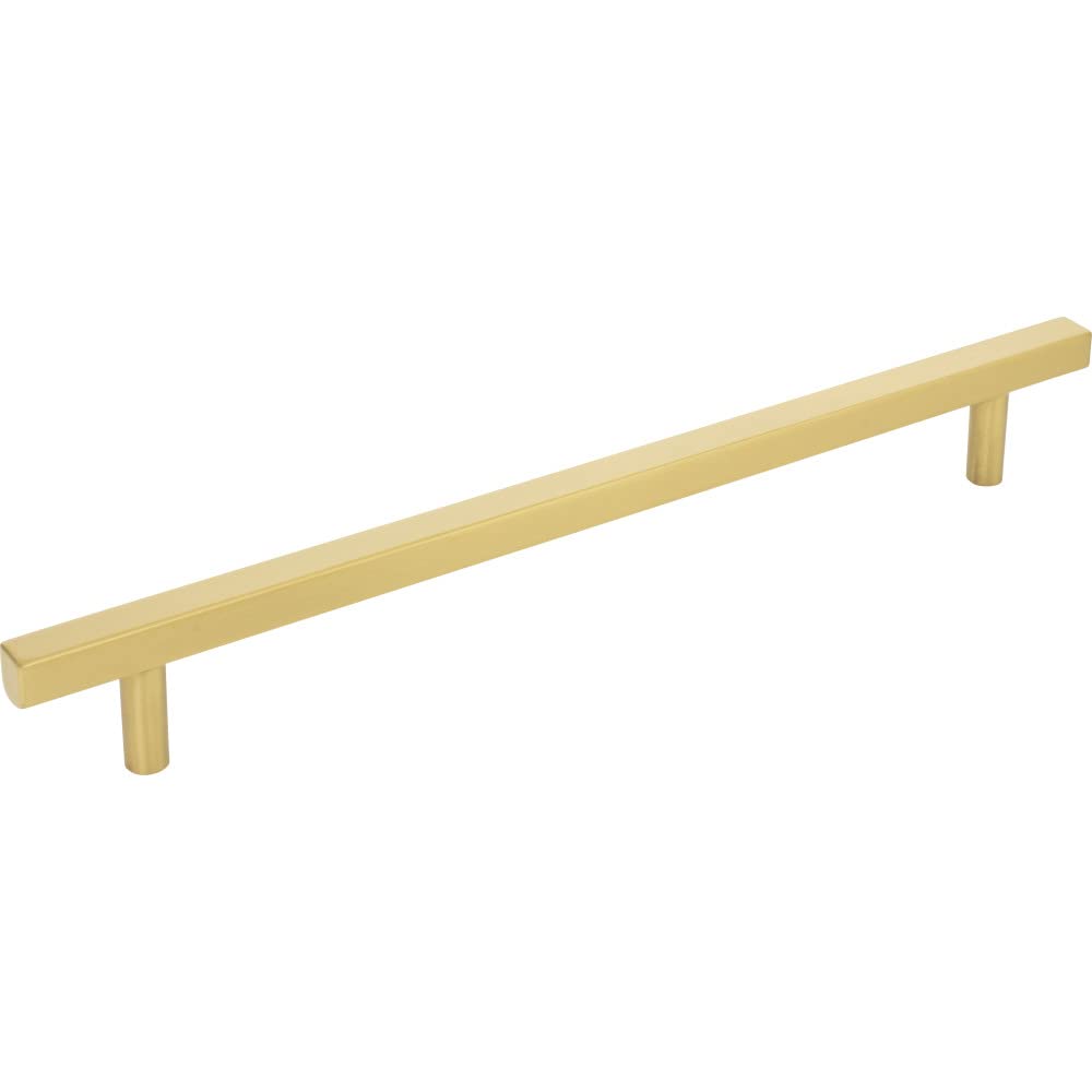 Jeffrey Alexander 12 Inch Brushed Gold Square Cabinet Pull - Modern Dominique Collection Kitchen Cabinet Handle for Drawers & Cabinets - Perfect for Home Renovation & DIY Projects