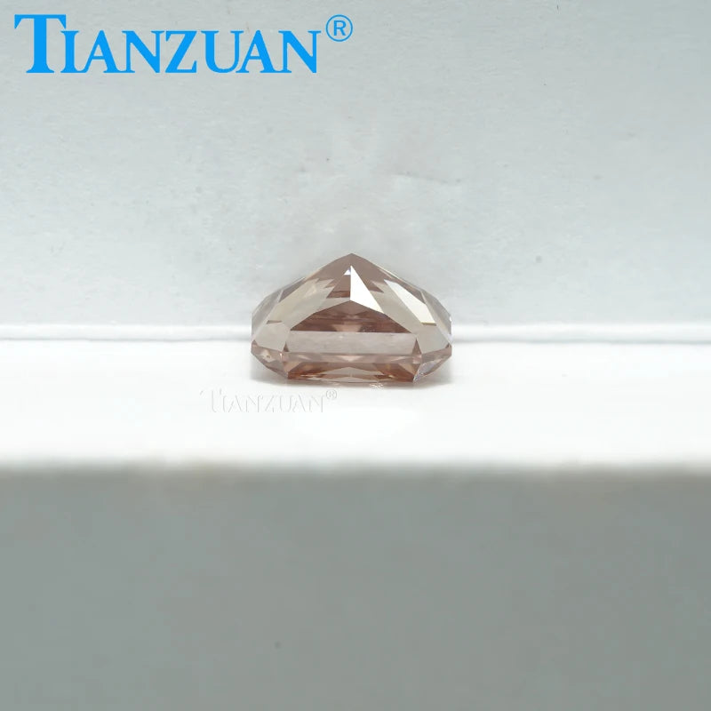 1.248CT Lab Grown CVD Radiant Cut Pinkish Brown Diamond - VVS1 Clarity, 2EX Cut, GEMID Certified Loose Gemstone for Engagement Rings & Jewelry Making