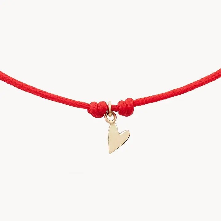 10K Yellow Gold Deep Love Contemplation Cord Bracelet - Red String for Couples, Meditation & Spiritual Connection