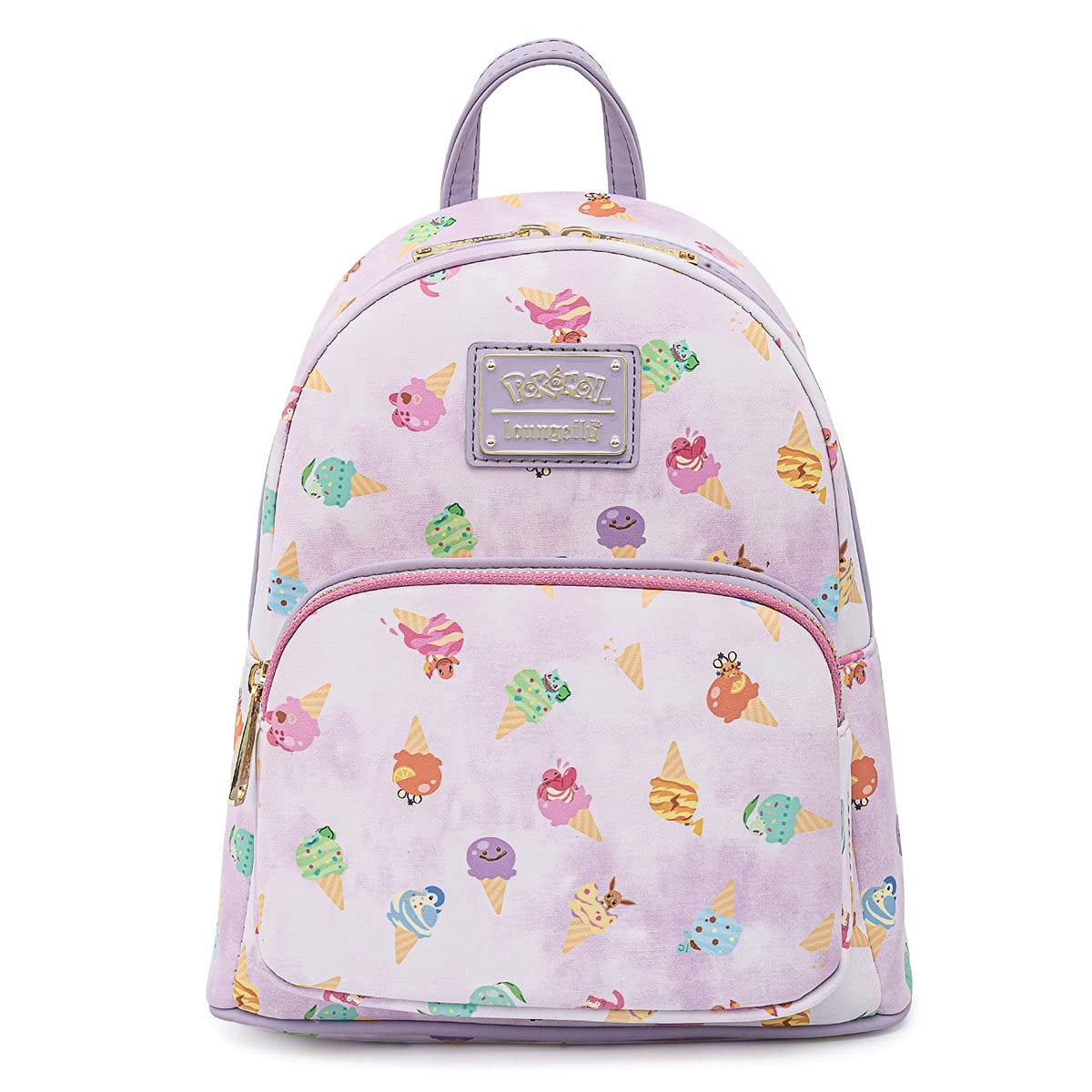 Loungefly Pokemon Ice Cream Acid Wash Denim Women's Crossbody Bag - Cute Anime Backpack for Daily Use, Travel & Cosplay Accessories
