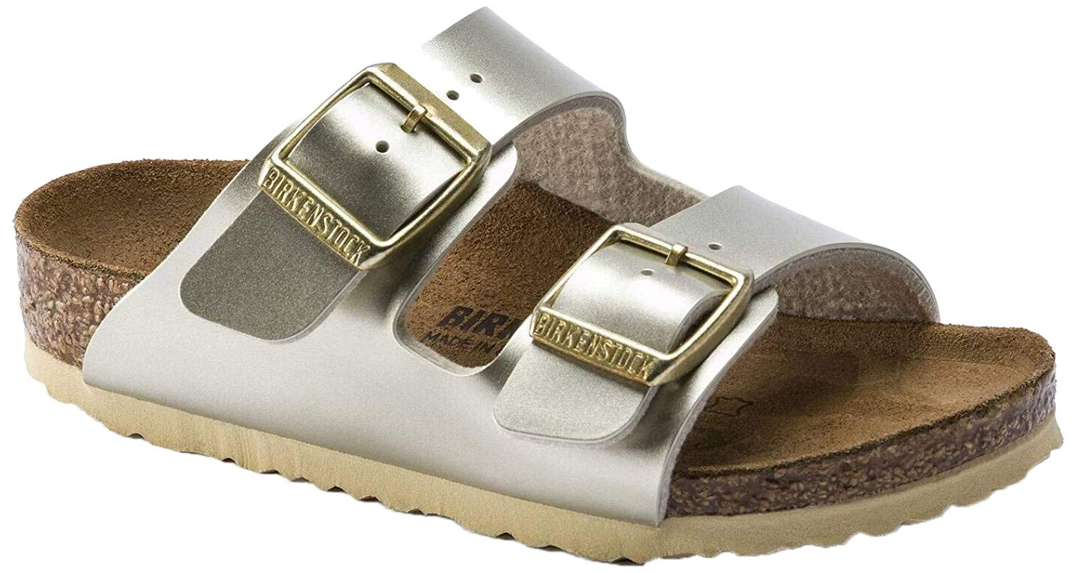 Birkenstock Arizona Kids Sandals - Regular Fit, Electric Metallic Gold - US Size C11 | Comfortable & Durable Footwear for School, Play & Outdoor Activities