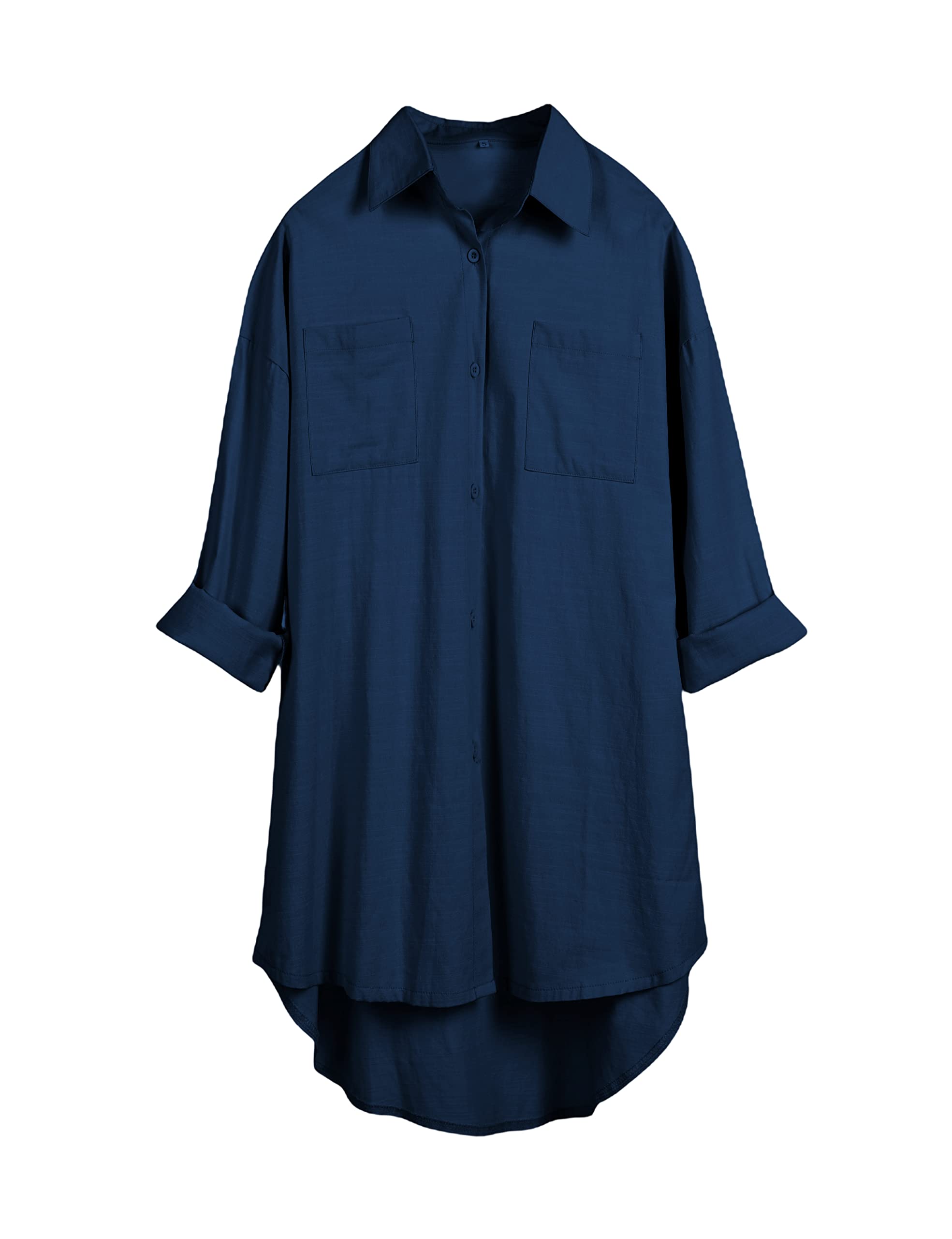 Bianstore Women's Oversized Linen Shirt - Long Sleeve High Low Button Up Blouse for Casual & Office Wear | Summer Beach Cover Up & Boho Style Outfit