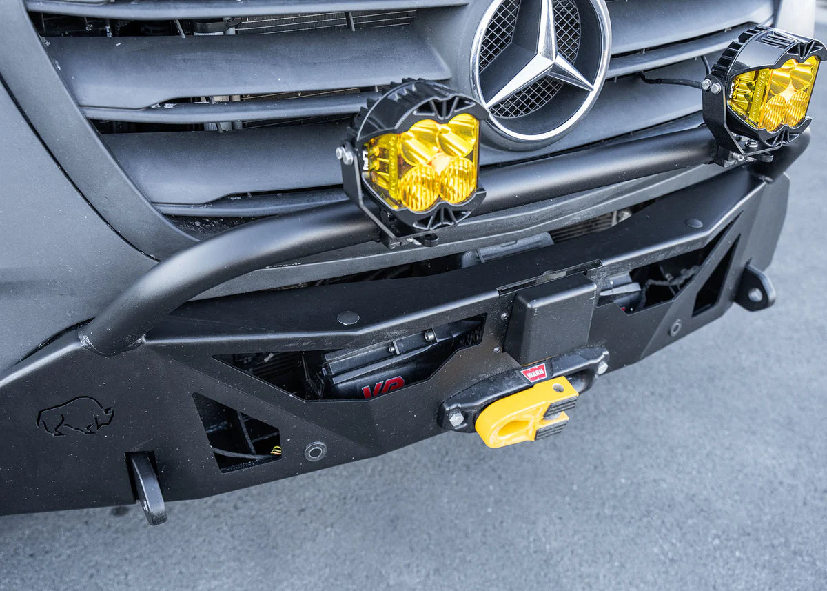 ROAMBUILT Low Profile Front Bumper for 2019-2024 Mercedes Sprinter Van | Heavy Duty Protection & Off-Road Style | Perfect for Van Conversions & Adventure Vehicles