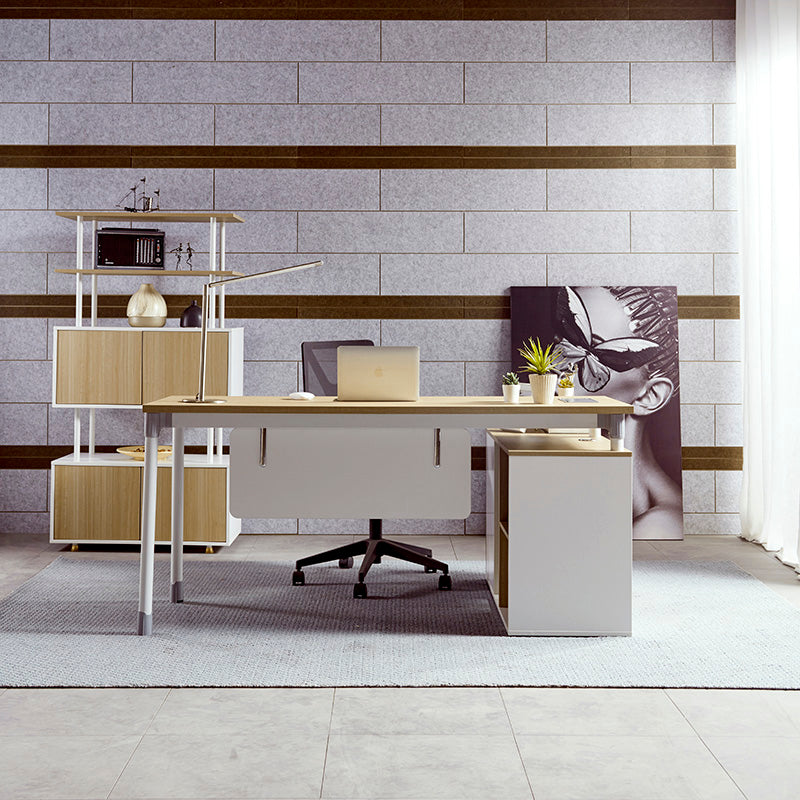 RAVEN SINGLE Workstation 160-180cm Adjustable Height Desk, Natural White Finish - Perfect for Home Office, Gaming Setup & Study Room