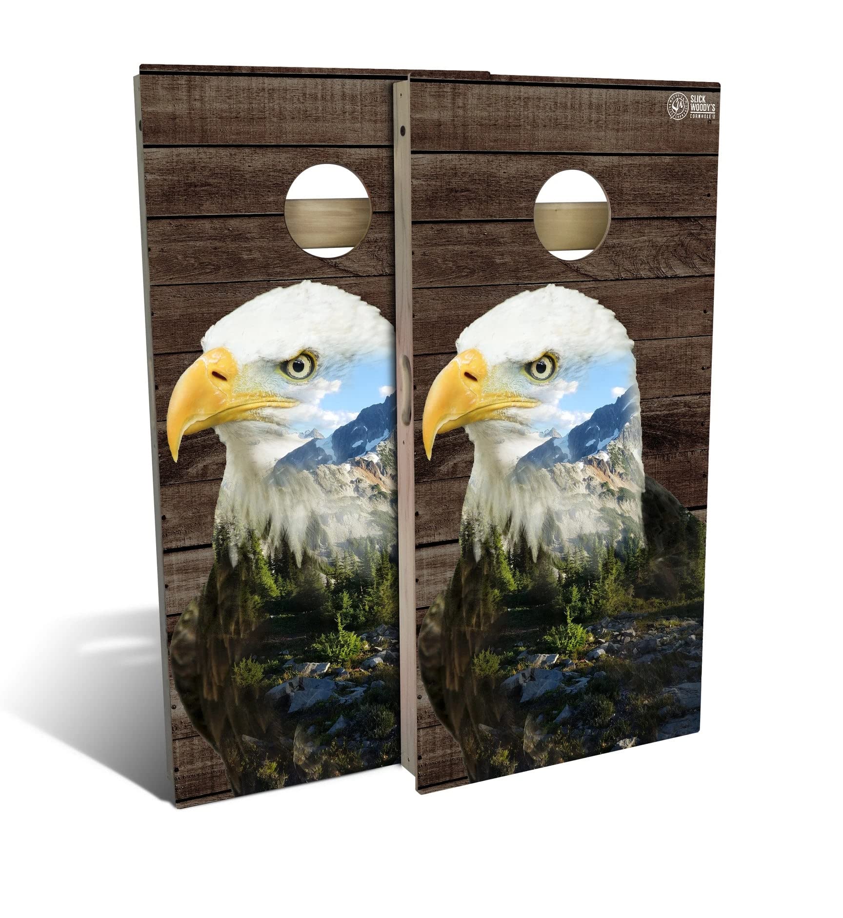 Bald Eagle American Cornhole Game Set - 2 Boards, 8 Bags & Accessories - Outdoor Lawn Games for Parties, Tailgating & Backyard Fun