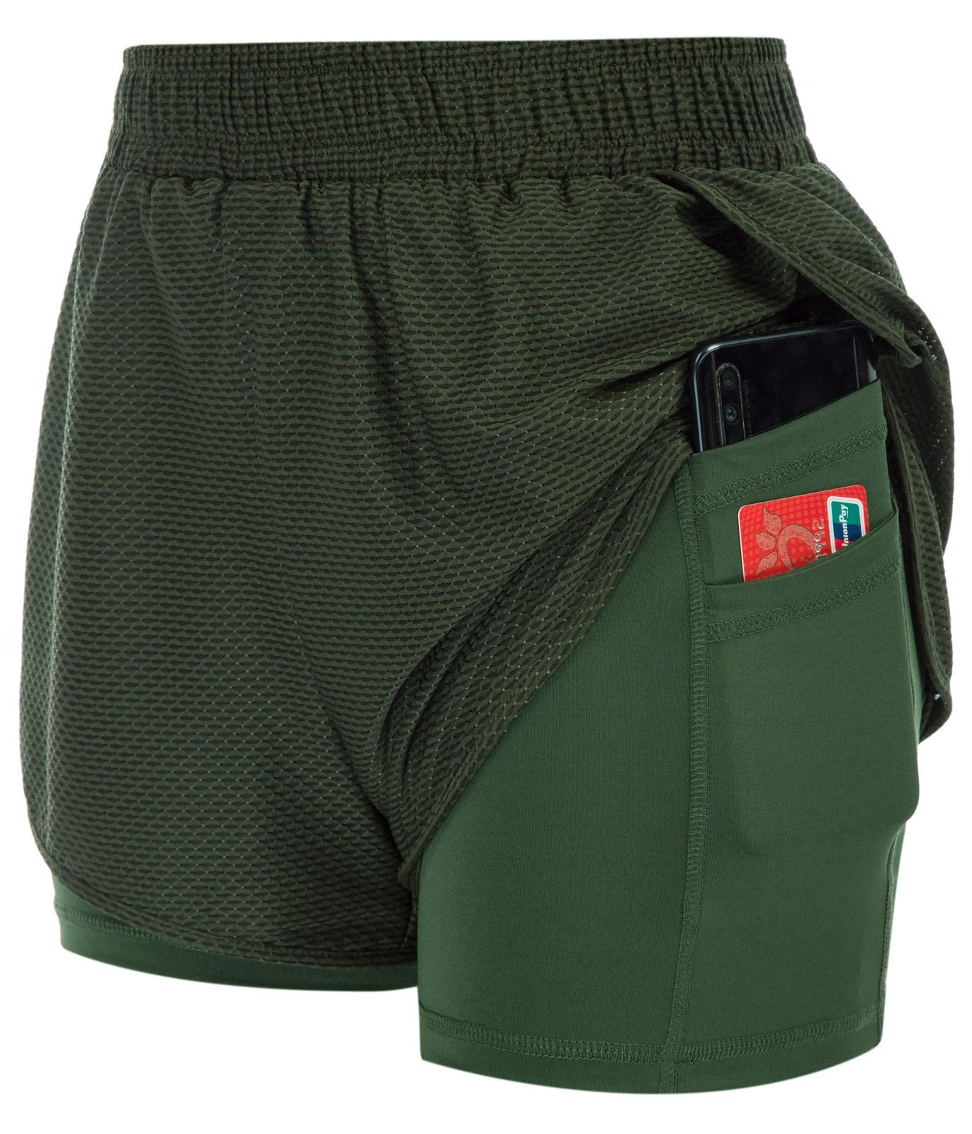 JACK SMITH Women's 2-in-1 Running Shorts with Pockets - High Waist Elastic Quick Dry Workout Shorts for Yoga, Gym & Athletic Activities | Perfect for Jogging, Training & Sports