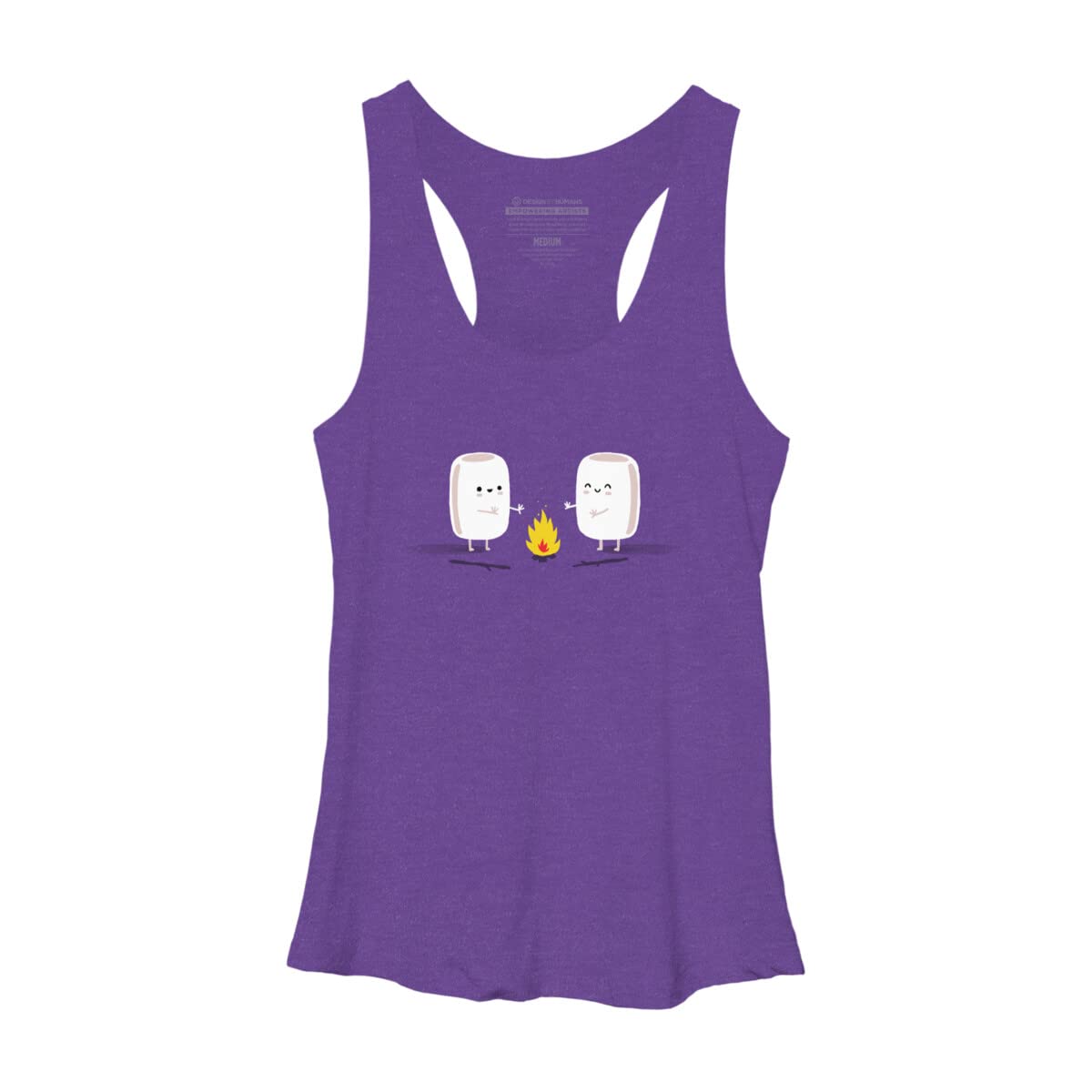 Design By Humans Women's Marshmallows by Laurxy Racerback Tank Top - Soft Breathable Workout & Casual Summer Top for Yoga, Running, and Beach Wear