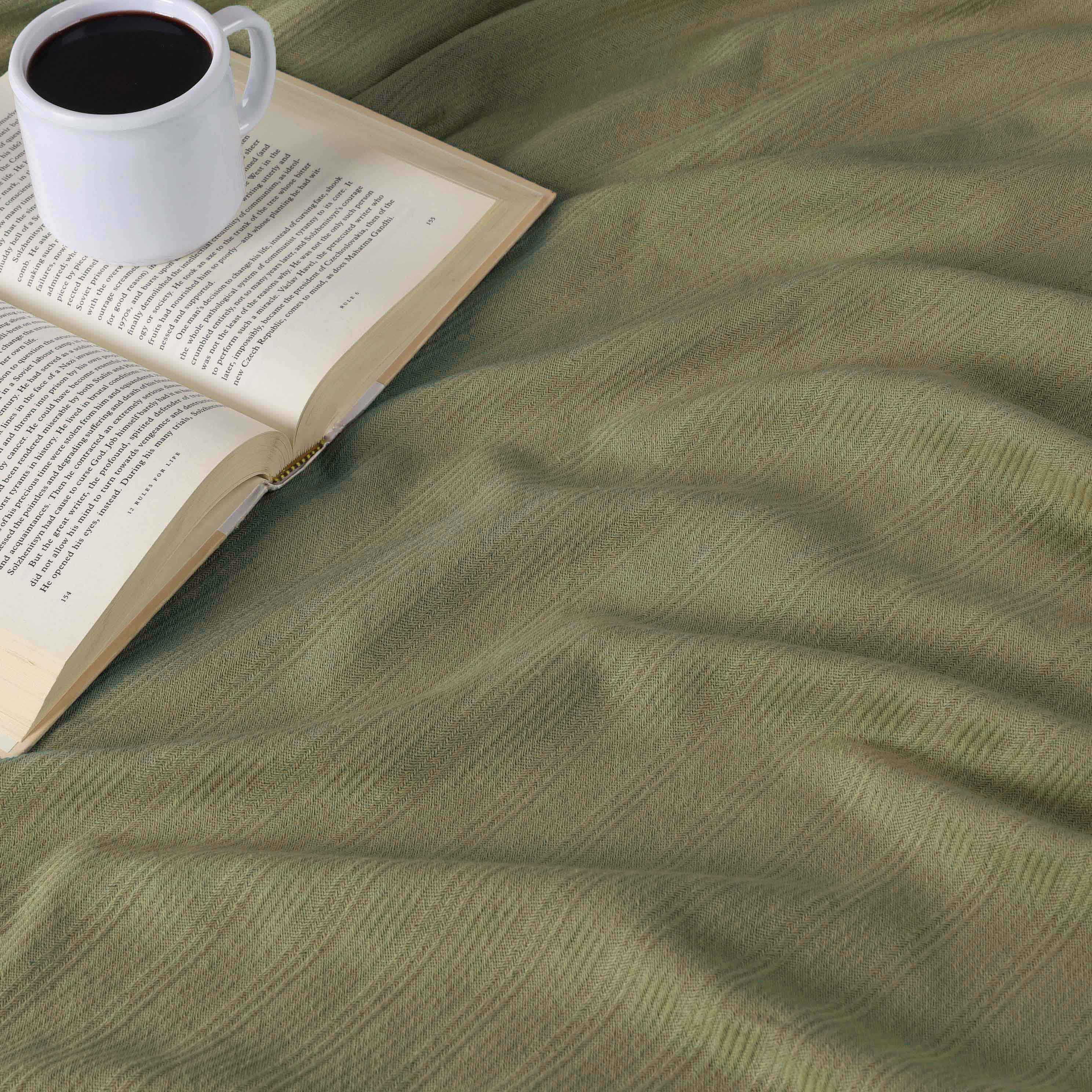 Soft Milan Cotton Textured Striped Lightweight Woven Blanket - Perfect for Sofa, Bed & Outdoor Picnics - Breathable & Cozy Throw
