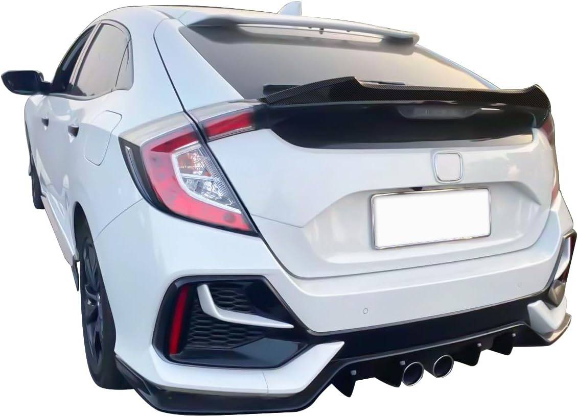 2017-2021 Honda Civic Hatchback 5-Door V-Style Duckbill Spoiler - Aerodynamic Rear Wing for 10th Gen Civic Hatchback - Perfect for Street Racing & Car Customization
