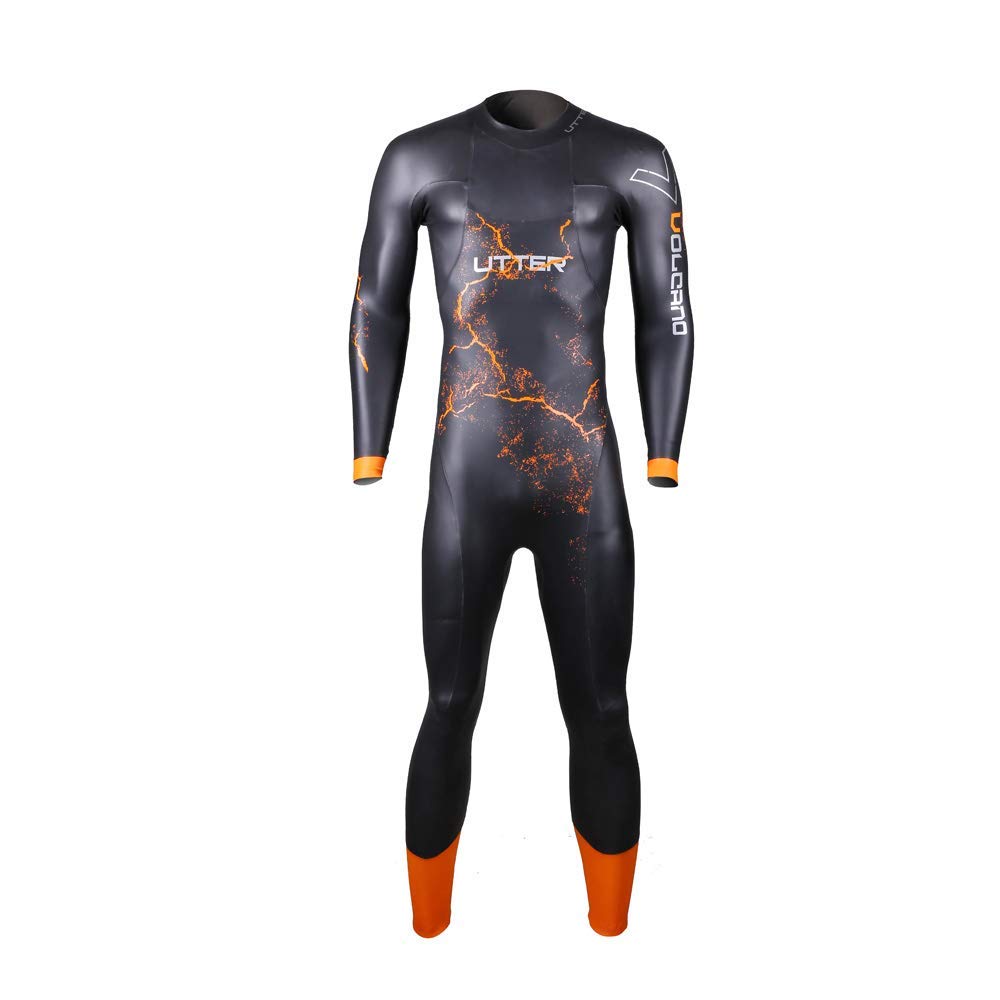 UTTER Volcano Men's SCS Triathlon Wetsuit - 5MM Neoprene Long Sleeve Surfing & Swimming Suit for Open Water, Triathlons, and Cold Water Activities | Durable Swimwear for Competitions & Training
