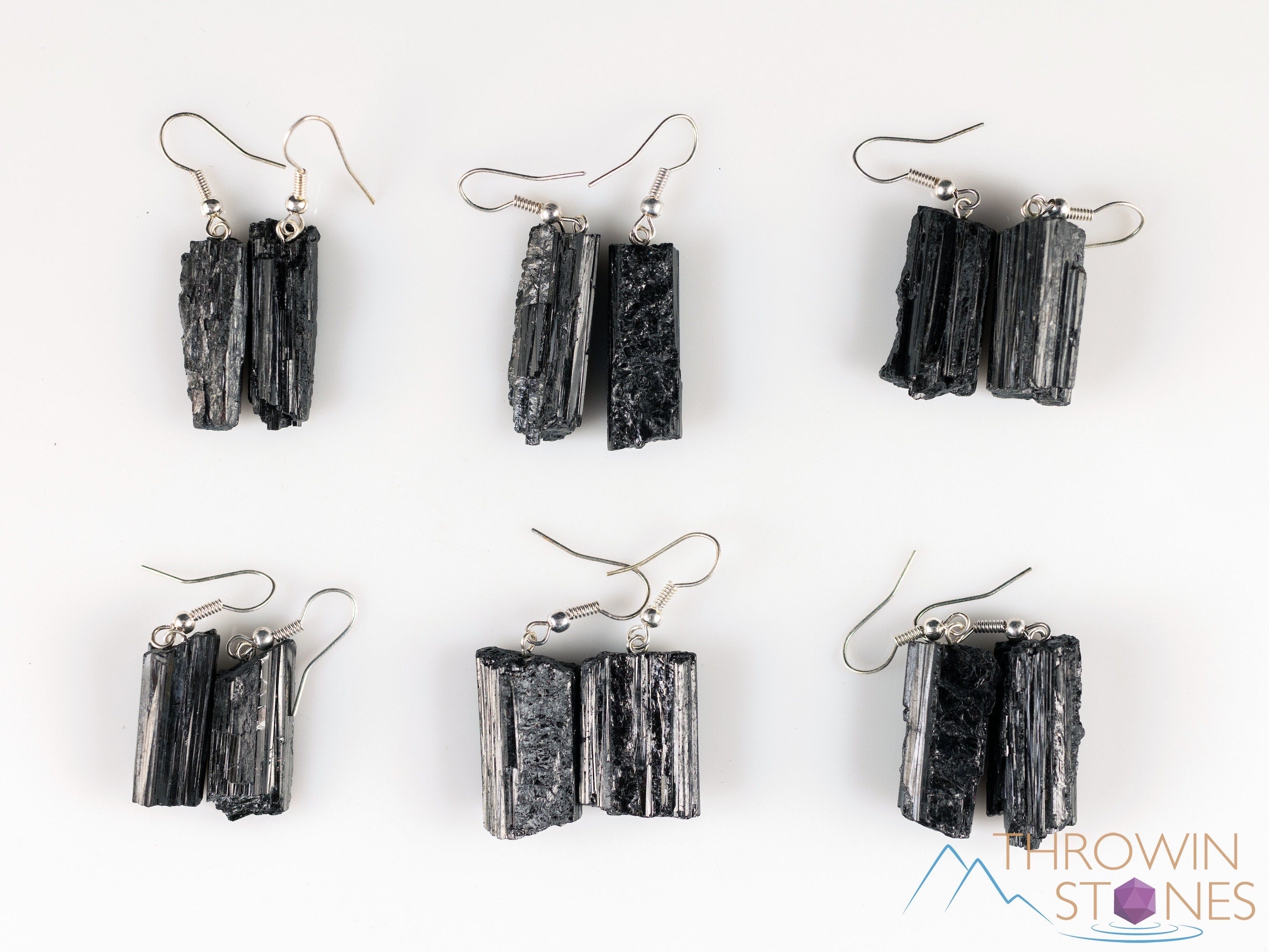 Raw Black Tourmaline Crystal Earrings | Natural Gemstone Dangle Earrings | Handmade Birthstone Jewelry | E2112 | Perfect for Healing, Meditation & Spiritual Gifts