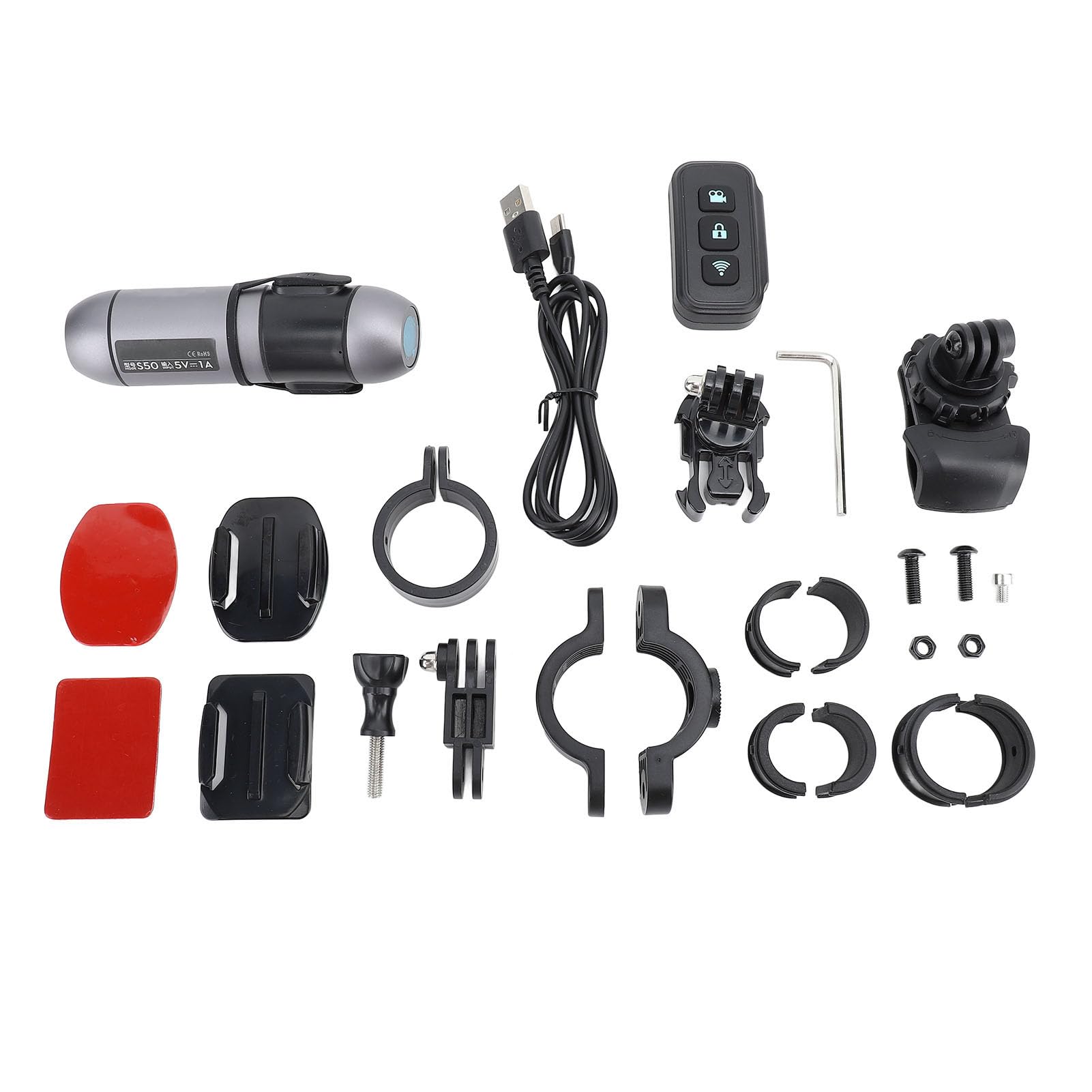2K Dual Lens Motorcycle Helmet Camera - Waterproof Front & Rear Bike Camera with Loop Recording | Action Sports Camera for Cycling, Motorcycling & Adventure Riding