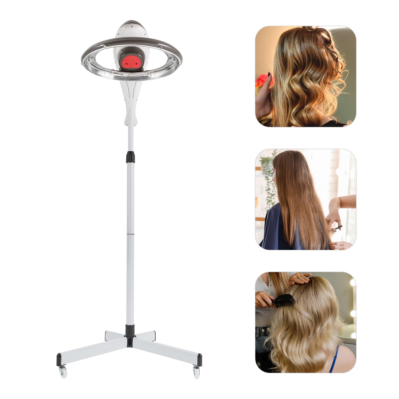 950W Professional Stand Up Hair Dryer - Adjustable Height & Angle Salon Hair Steamer for Perm Styling | Free Standing Hair Dryer with Orbiting Rotation | Perfect for Home Salon, Spa Treatments & Professional Styling