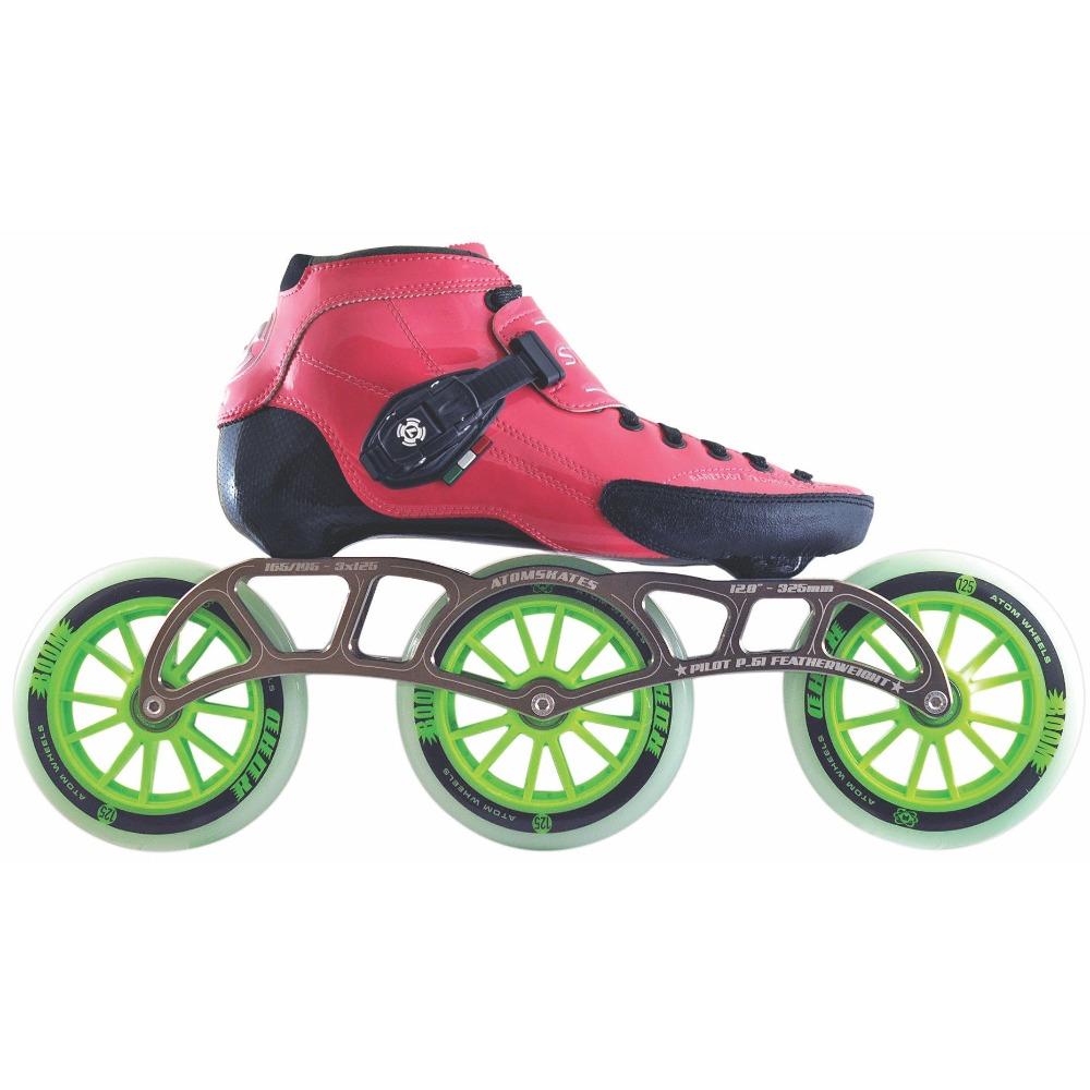 Luigino Strut Pro 3 x 125mm Inline Speed Skates - Professional Racing Rollerblades for Adults - Perfect for Speed Skating Training & Competition