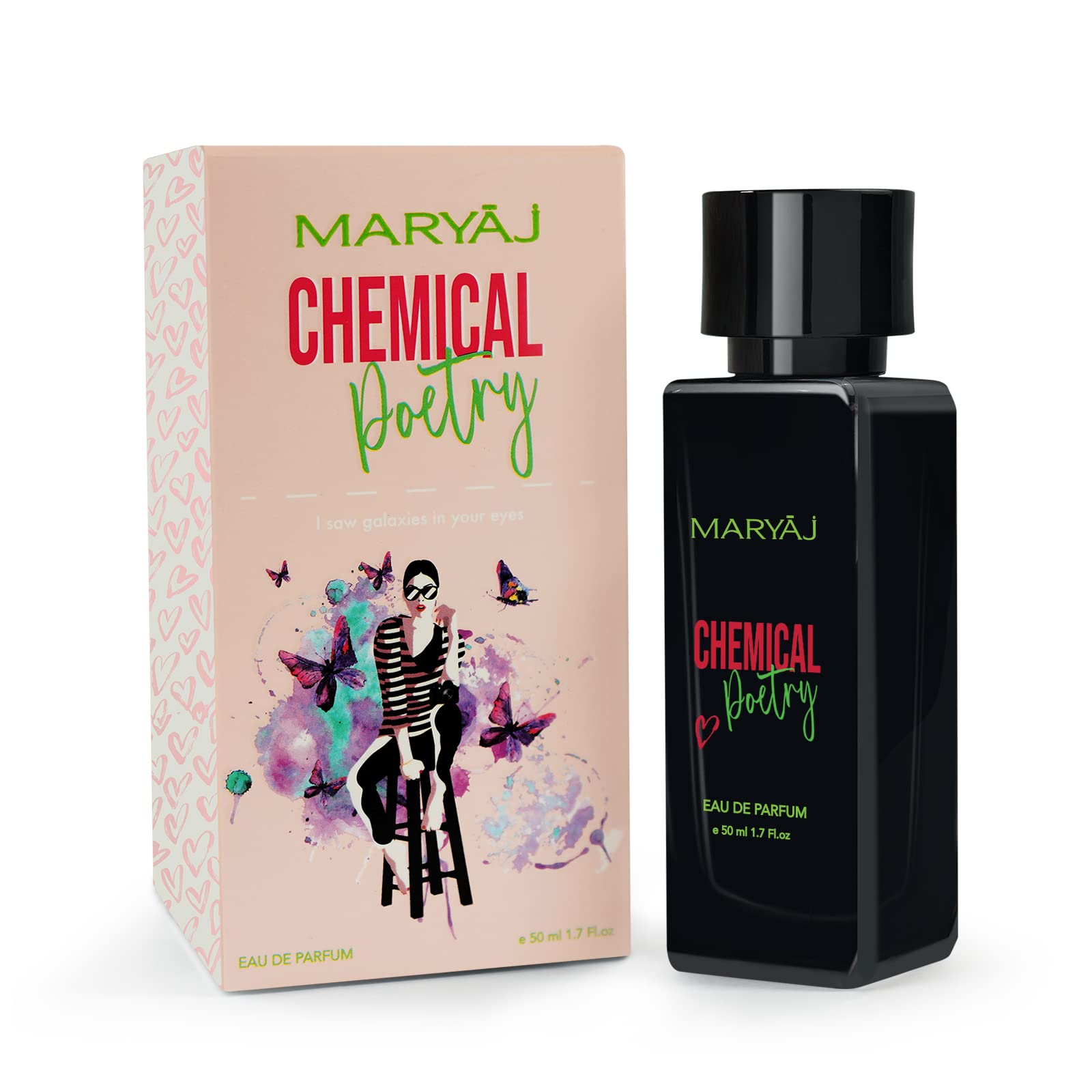 Maryaj Chemical Poetry EDP 50ML Perfume for Women - Long Lasting Floral Fragrance, Luxury Gift Set for Her | Perfect for Date Night, Office & Special Occasions