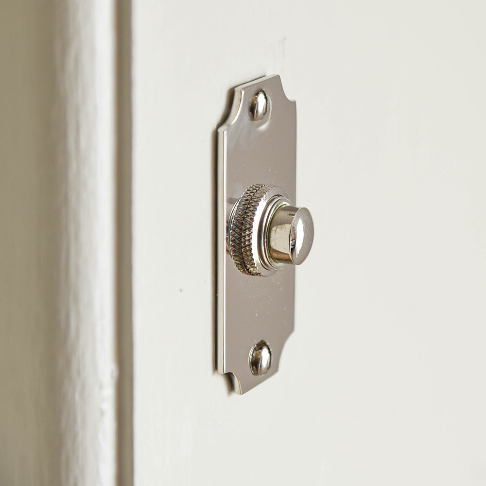 Polished Nickel Concave Edge Bell Push Button - Vintage Style Doorbell for Home & Office - Perfect for Classic and Modern Interiors