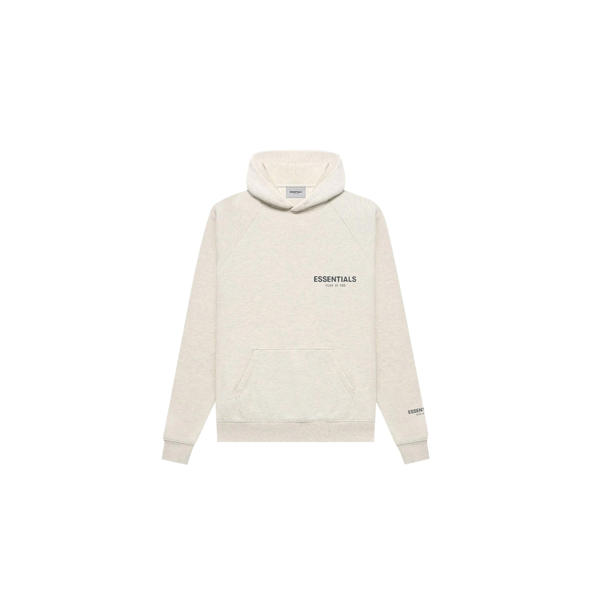Fear of God Essentials Pullover Hoodie Light Heather Oatmeal - Men's Casual Streetwear Sweatshirt for Fall Winter Comfort & Style