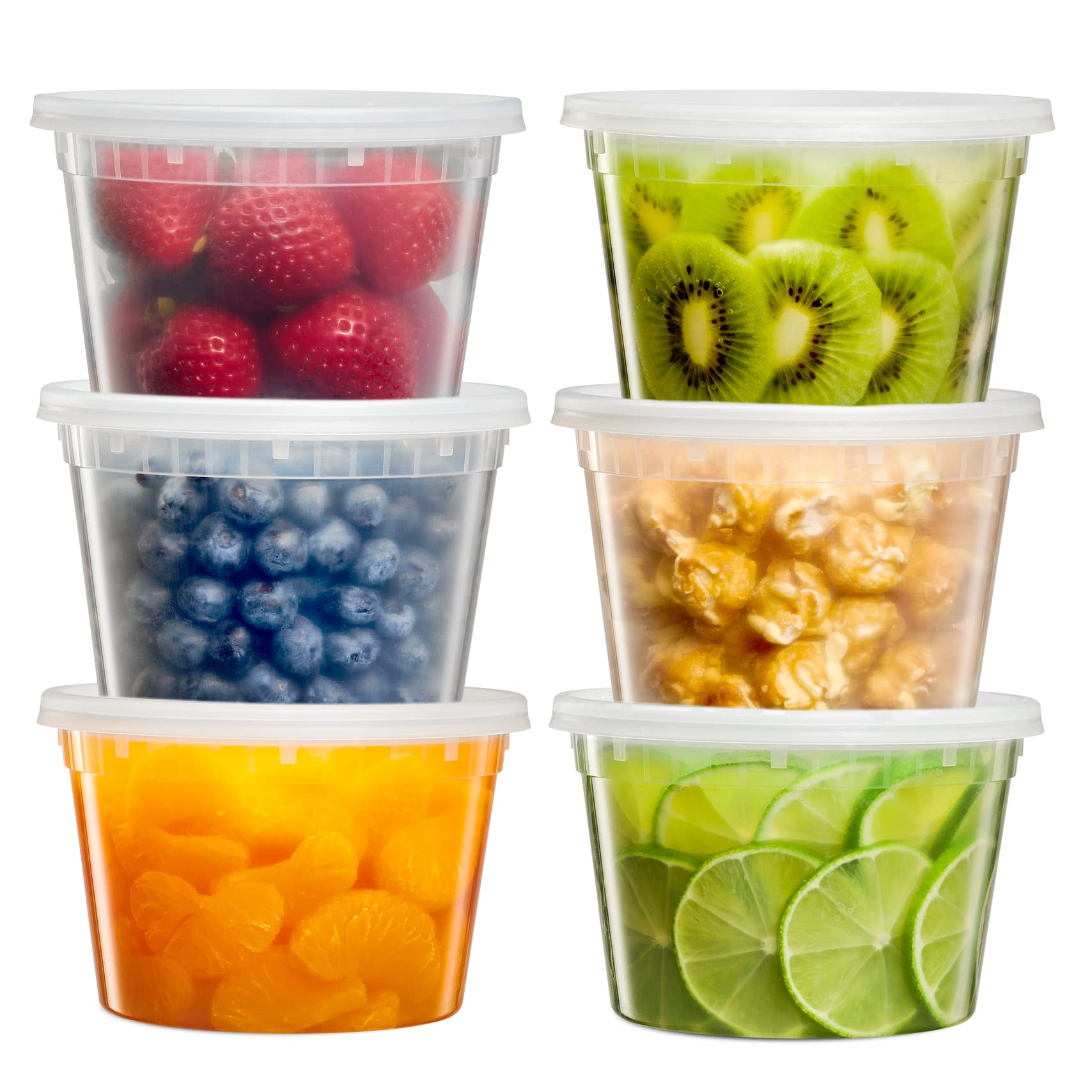 16 oz. - 24 Sets Leak-Proof Deli Food Storage Containers with Lids | BPA-Free Freezer & Microwave Safe | Perfect for Meal Prep, Leftovers & Bulk Food Storage