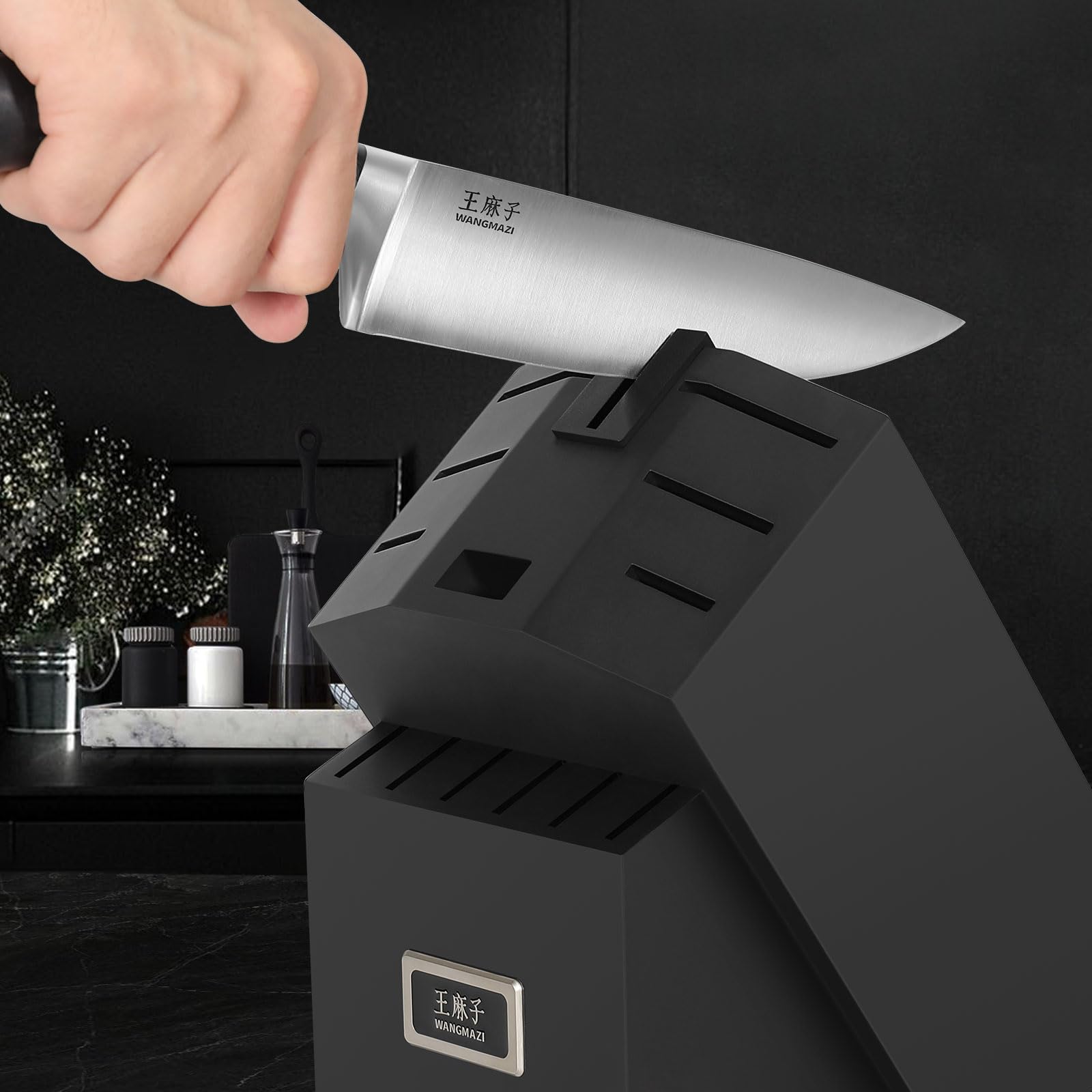 Premium 15-Piece High Carbon Stainless Steel Knife Set - Forged Kitchen Knives with Ergonomic Triple-Rivet Handle - Professional Chef & Home Cooking Essential - Perfect for Slicing, Dicing, and Food Prep (Black)