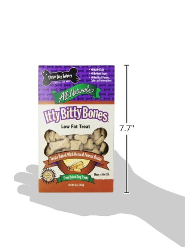 Three Dog Bakery Itty Bitty Bones - Peanut Butter Baked Dog Treats, 13oz | Small Crunchy Training Rewards & Healthy Snacks for Puppies & Adult Dogs | Perfect for Travel, Training & Daily Treats