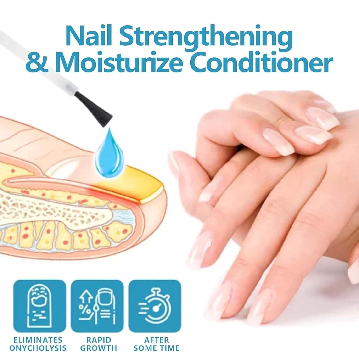 Onyxoguard Nail Growth & Repair Serum - Strengthening Treatment for Thin, Brittle & Damaged Nails - Clear Base Coat Polish for Healthy Nail Care - Perfect for Manicures, Weak Nail Recovery & Daily Nail Protection