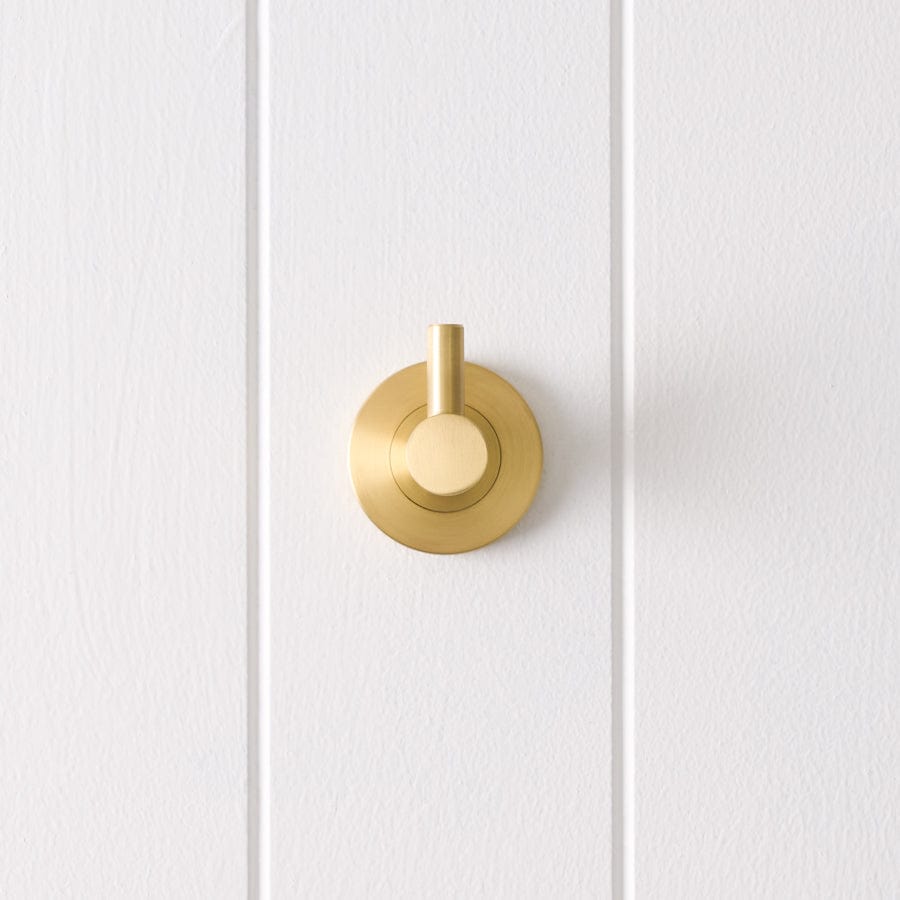 Stylish Sydney Robe Hook in Brushed Brass - Perfect for Bathroom, Bedroom, and Entryway Organization