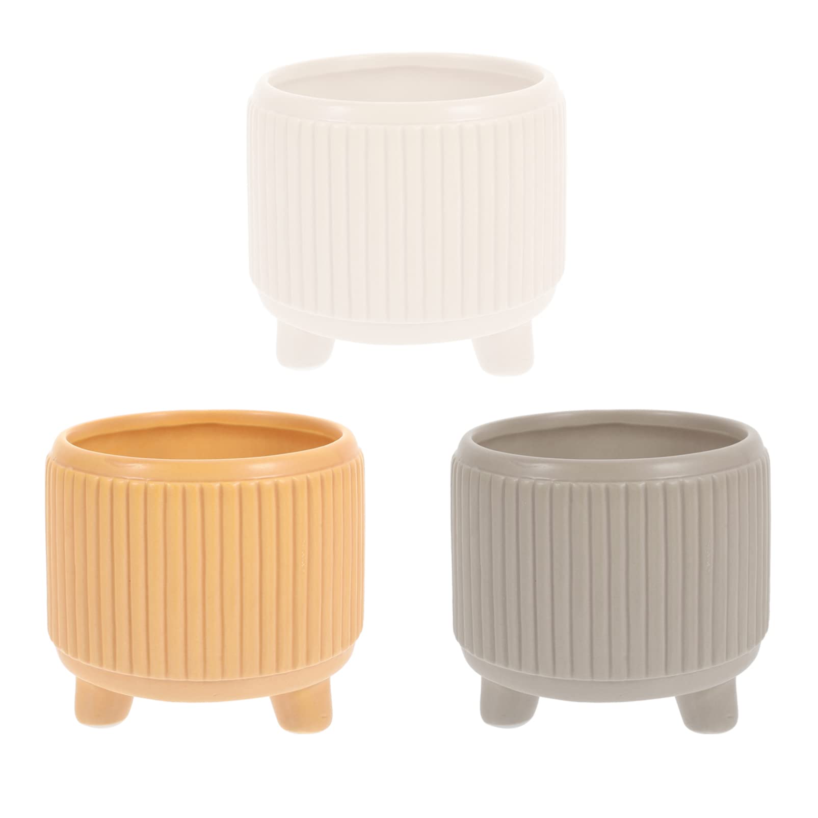 Yardwe 4Pcs Mini Ceramic Planter Pots - Small Porcelain Air Plant Containers for Succulents, Flowers & Faux Plants | Perfect for Home, Office & Indoor Decor | Ideal for Windowsills, Desks & Shelf Displays