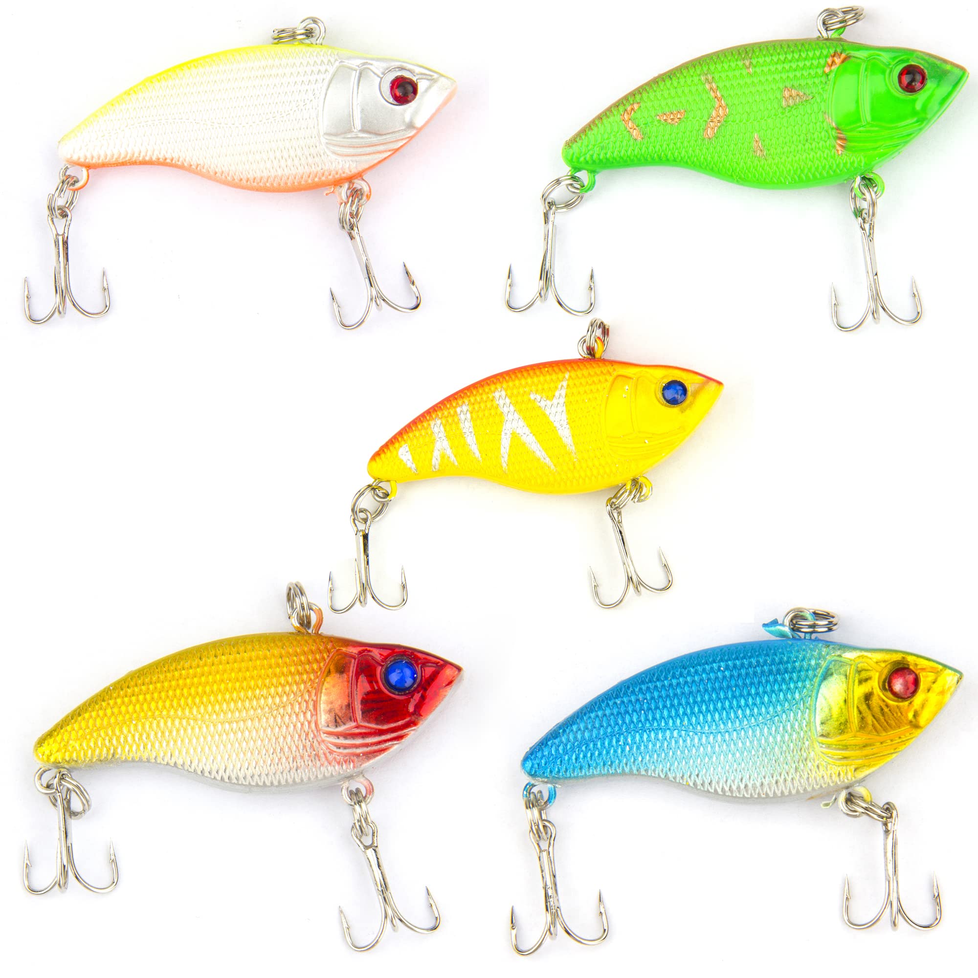 Rooster Tail Bass Trout Lures with Feathers - Fishing Spinner Baits Kit for Bass & Trout