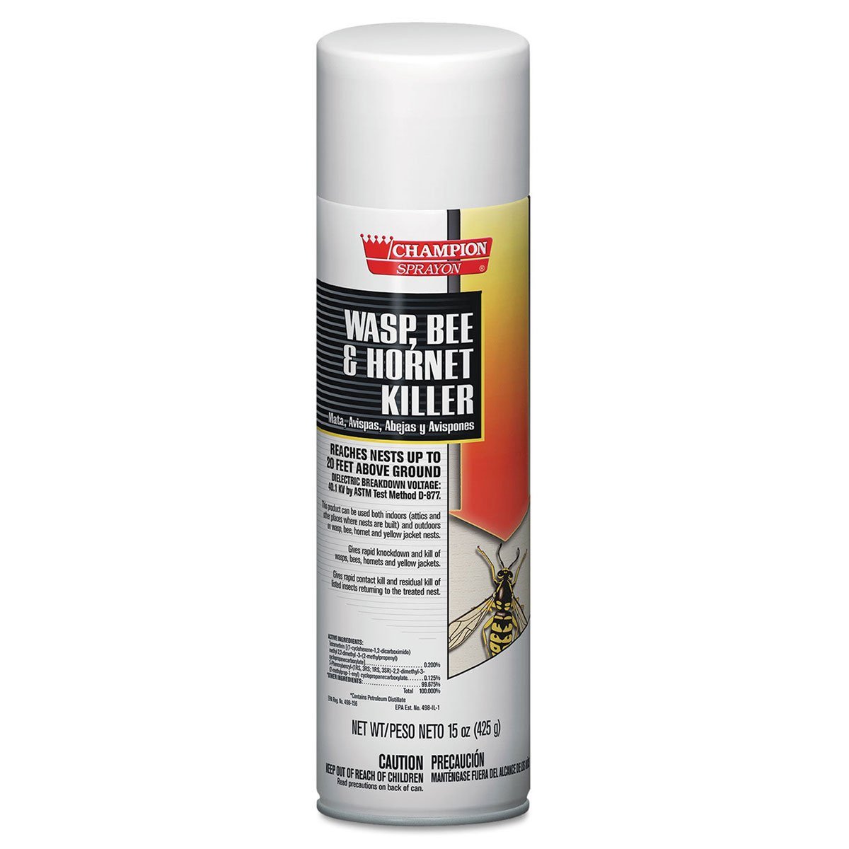 Champion Sprayon® Wasp, Bee & Hornet Killer - 15oz Fast-Acting Aerosol Spray | Outdoor Pest Control for Home, Yard & Garden