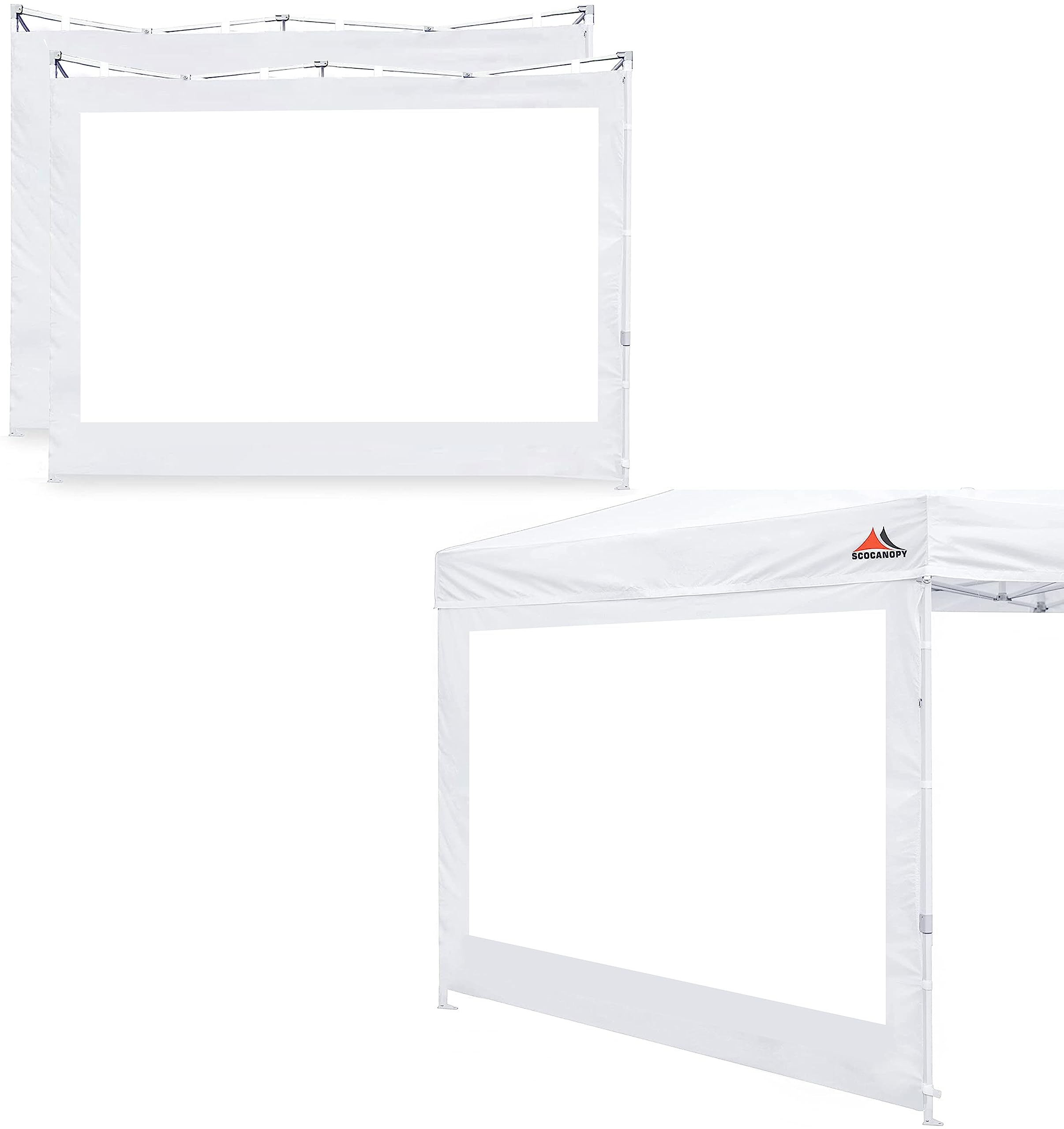 10x10 Canopy Sidewalls - 3 Pack Clear Window Sunwalls for Outdoor Events, Parties & Camping (White) - Perfect for Canopy Tents, Picnics & Market Stalls