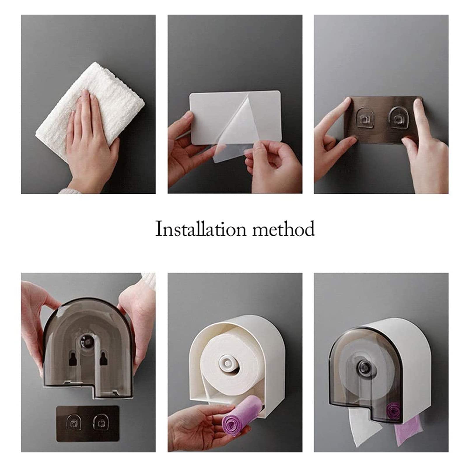 Adhesive Wall Mount Toilet Paper Holder - Translucent White Bathroom Tissue Roll Dispenser for Home, RV & Office | Space-Saving & Durable Design