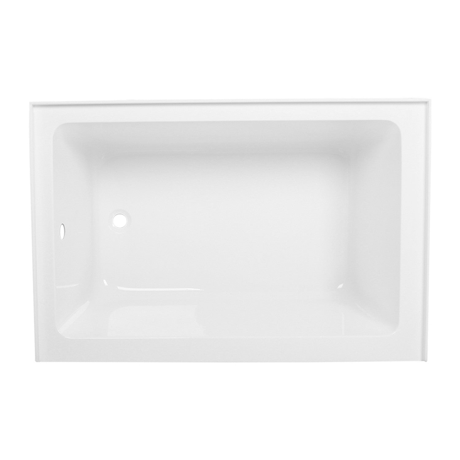 Aqua Eden 48 Inch Acrylic Rectangular 3 Wall Alcove Bathtub - Left Hand Drain, Glossy White Finish | Perfect for Small Bathrooms & Modern Home Spa Experience
