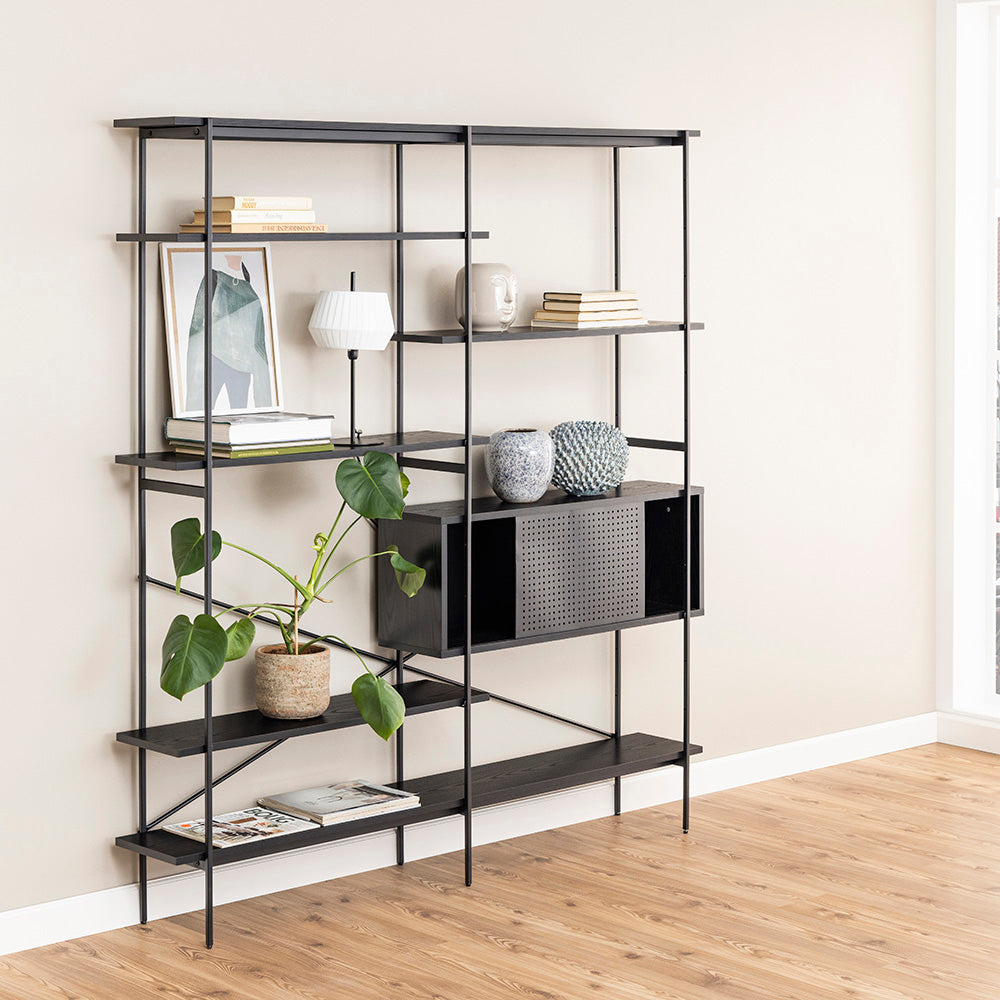 KREMAN 1.72M Black Display Unit - Modern Floor Standing Retail Merchandiser for Clothing, Shoes & Accessories - Perfect for Stores, Boutiques & Trade Shows