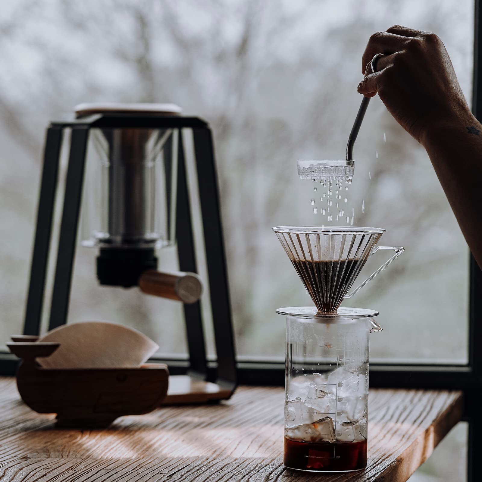 Premium MHW-3BOMBER R3 Manual Coffee Grinder & Pour Over Dripper - Perfect for Home Brewing, Camping & Travel Coffee Lovers