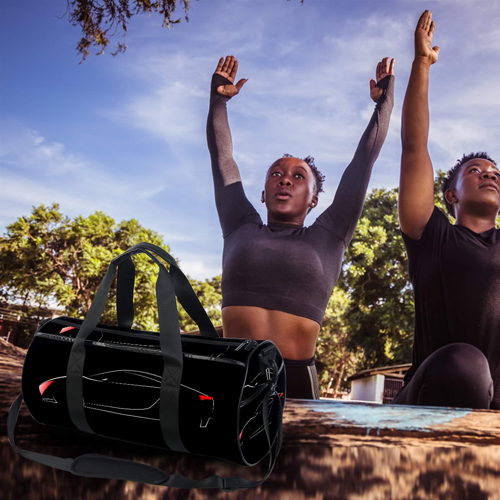 Premium Sport Duffel Bag - Large Gym Bag for Men & Women - Waterproof Travel Duffel with Shoe Compartment - Perfect for Workout, Gym, Travel & Weekend Getaways (Black)