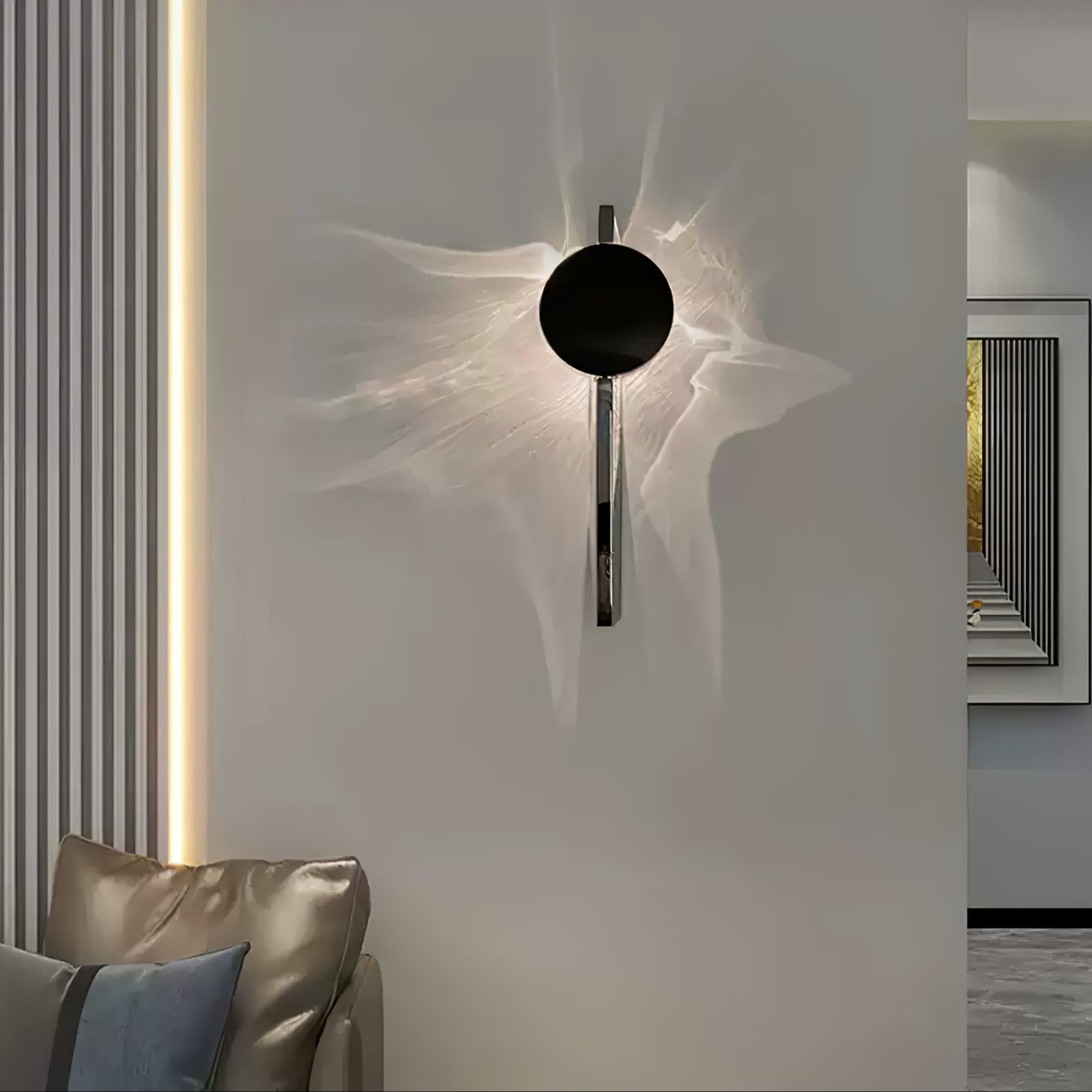 Creative LED Wall Lamp with Adjustable Light & Shadow - Modern Home Decor for Bedroom, Living Room, and Office Ambiance Lighting