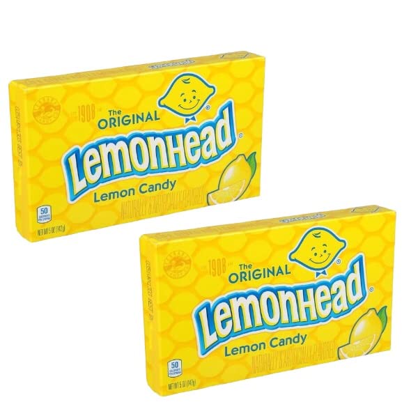 (2 Pack) Lemonhead Original Lemon Candy - 5 oz Box - Sour & Sweet Treat for Parties, Movie Nights & Office Snacks