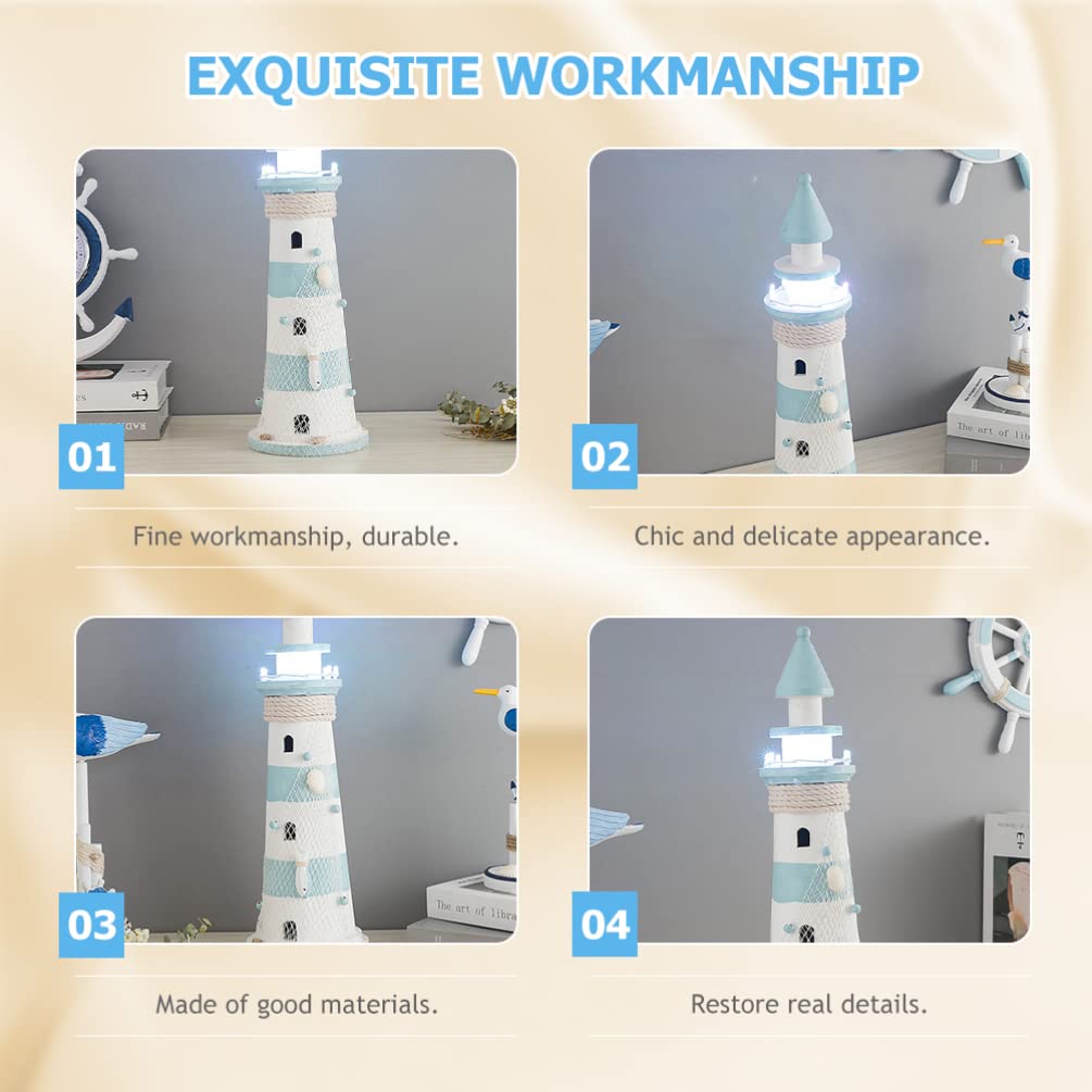 KESYOO Lighthouse Ornaments - Mediterranean Style Lighthouse Decor for Home, Office & Study Room | Elegant Desktop Decoration & Partition Decor | Perfect for Coastal, Nautical & Beach Theme Decorating