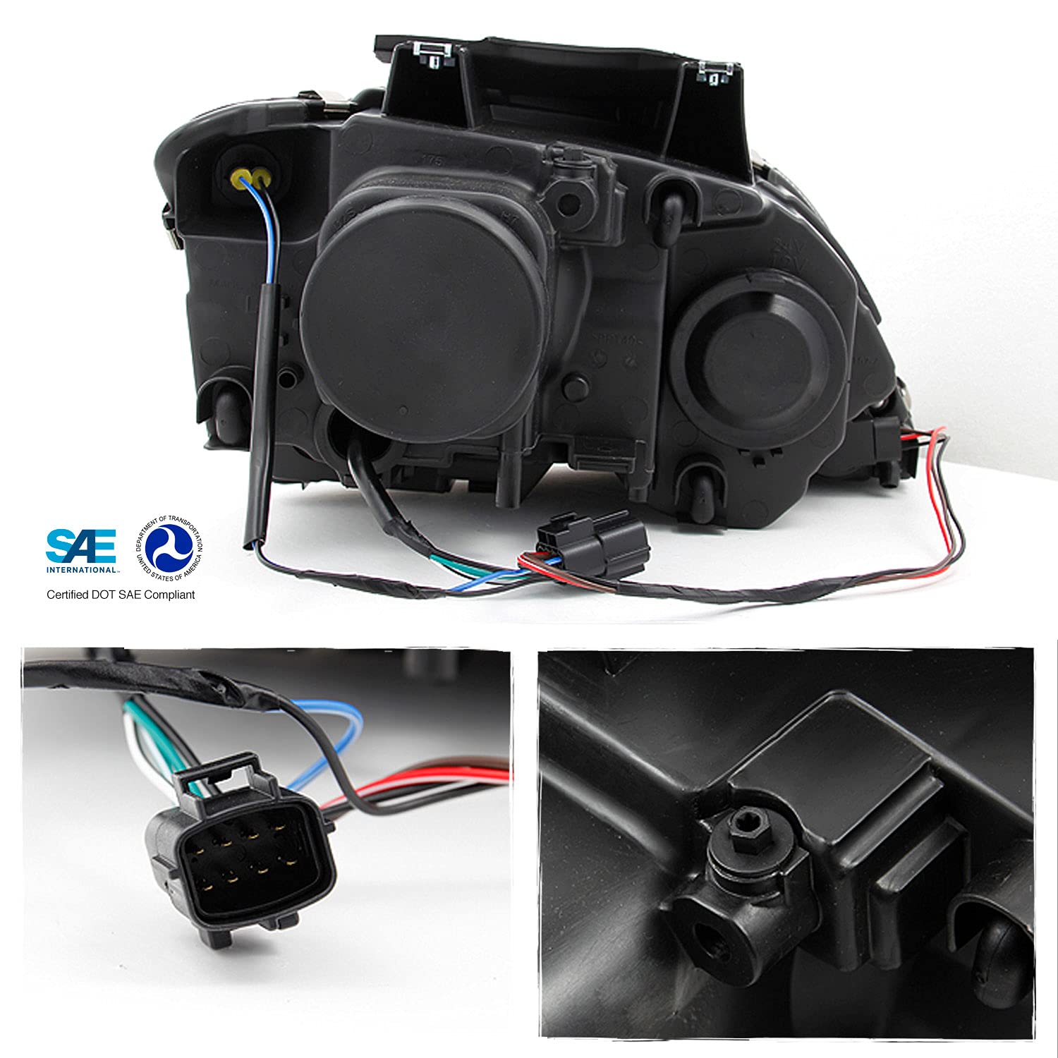 AKKON Black Bezel Headlights Replacement for Chrysler Pacifica SUV - Left & Right Pair - Durable Front Lamps for Night Driving & Off-Road Adventures