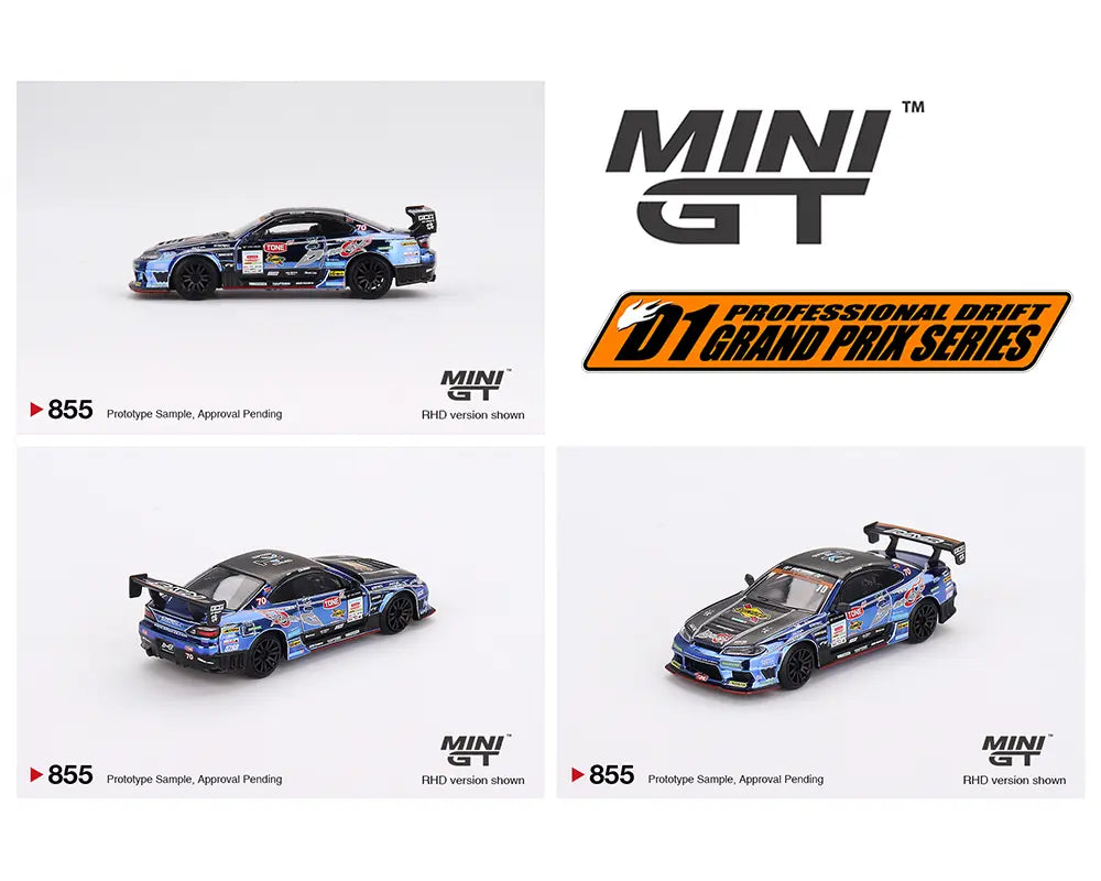 PREORDER MINI GT 1:64 Nissan Silvia S15 D MAX #70 Racing Car - 2023 D1 Grand Prix Japan Limited Edition Diecast Model - Perfect for Collectors, Racing Enthusiasts & Display Showcase