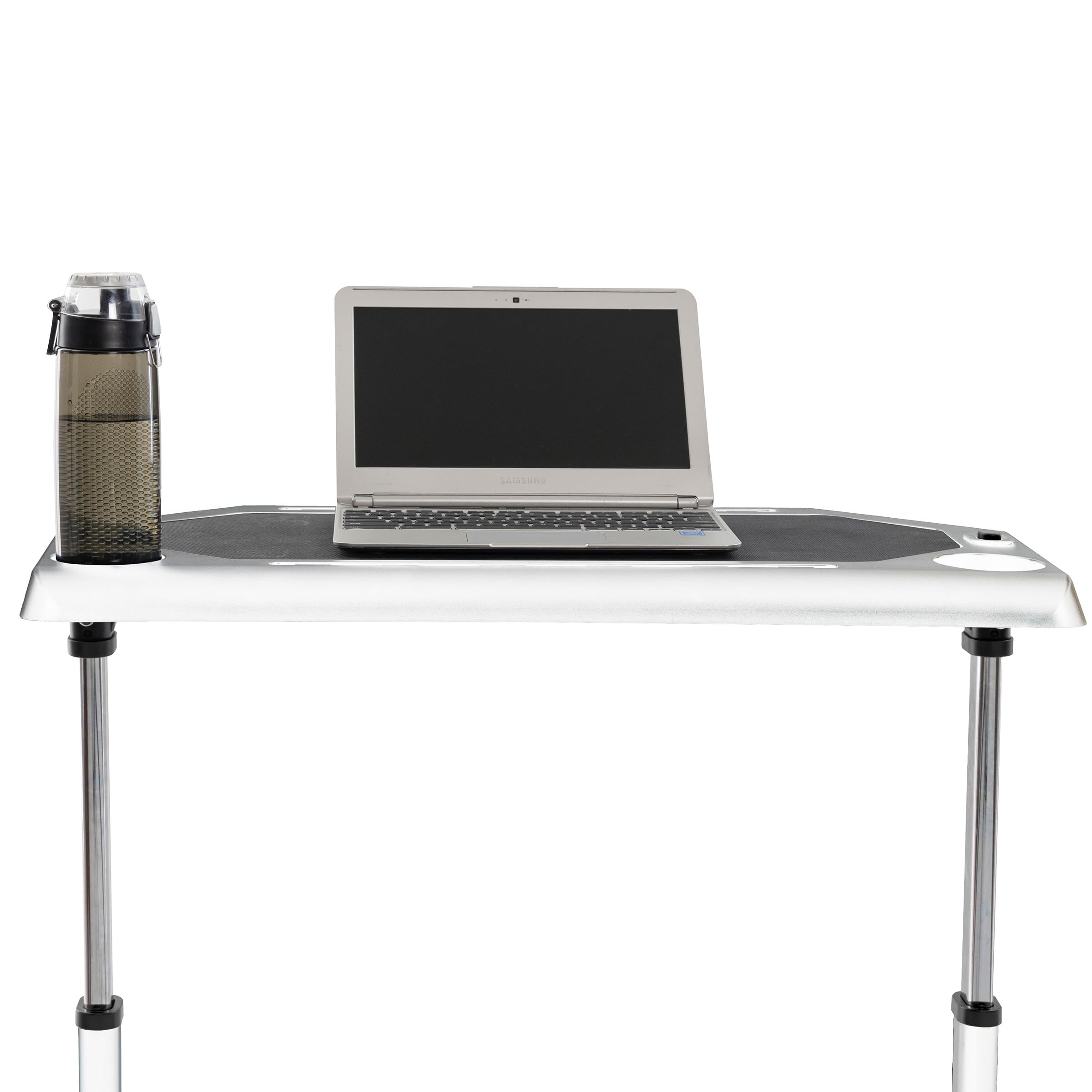 Adjustable Bike Desk - Rolling Laptop Stand for Exercise Bike or Trainer - Workstation for Working & Watching TV While Cycling - Home Office Standing Desk for Fitness & Productivity