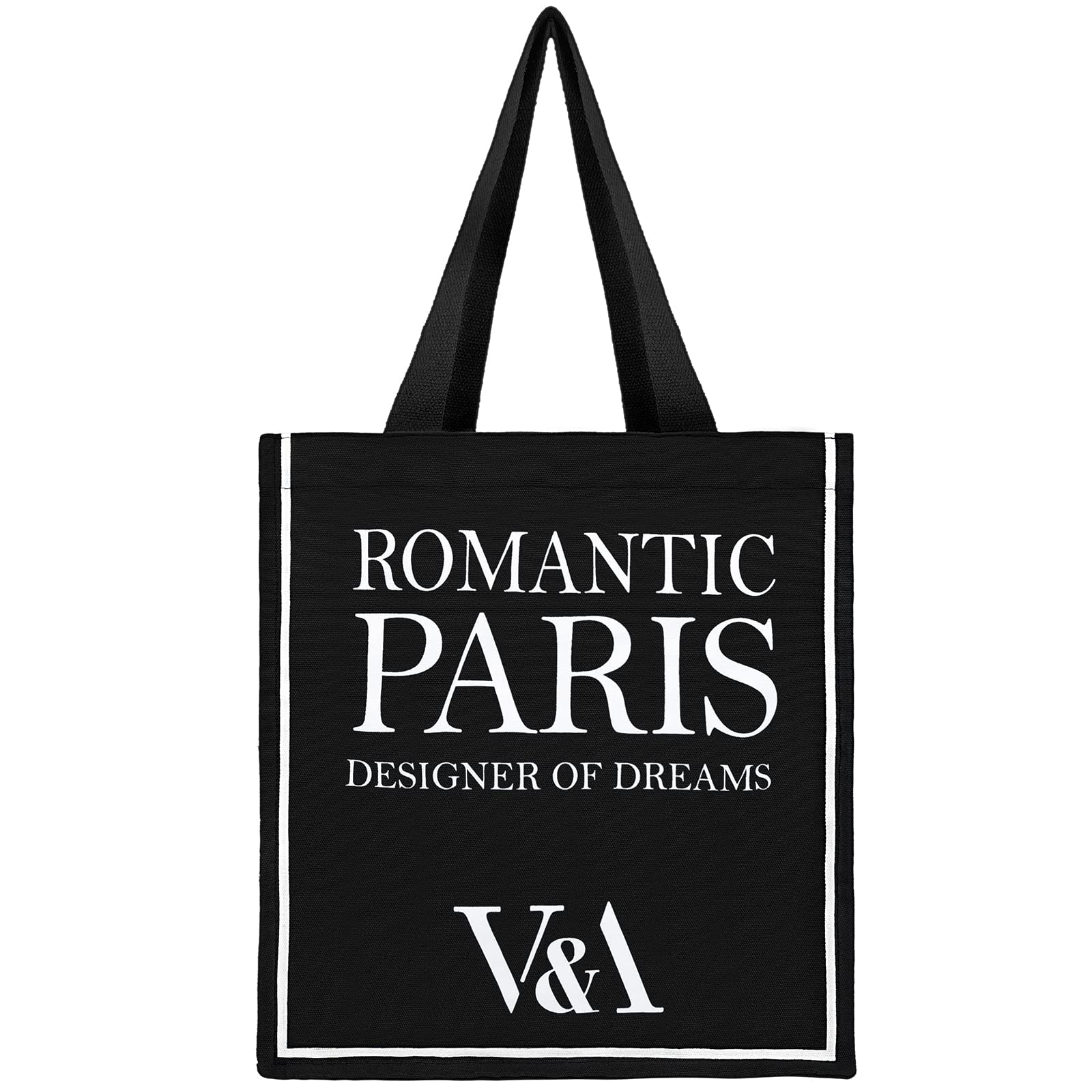 Eco-Friendly Reusable Large Canvas Tote Bag with Inner Pocket - Durable Grocery Shopping Bag for Women & Girls - Perfect for Shopping, Beach, Work & Travel