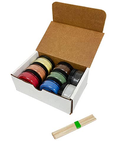 BestNest GreenBird Club - Pack of 6 Eco-Friendly Wooden Bird Houses with Non-Toxic Milk Paint Powders for Garden, Backyard & Outdoor Decoration - Attract Wild Birds Naturally