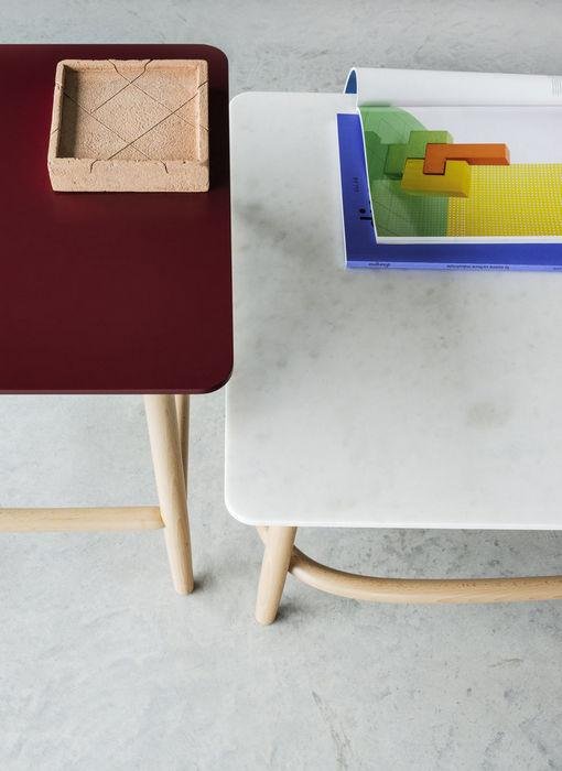 GTV Nendo Single Curve Low Table - Modern Minimalist Coffee Table for Living Room, Lounge, and Office Decor