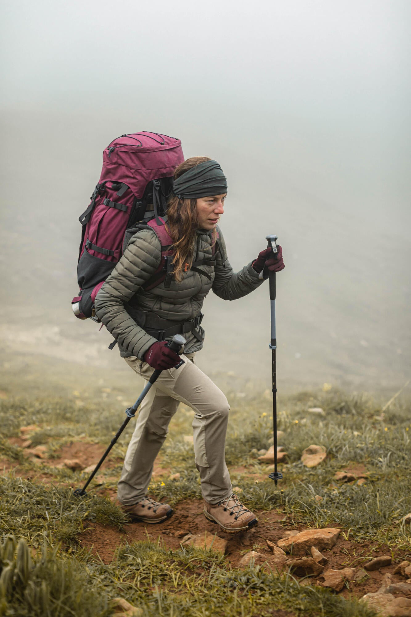 Forclaz Women's MT100 Down Jacket - Lightweight Waterproof Hiking & Backpacking Coat for Cold Weather (23°F) - Perfect for Mountain Climbing, Camping & Winter Outdoor Adventures