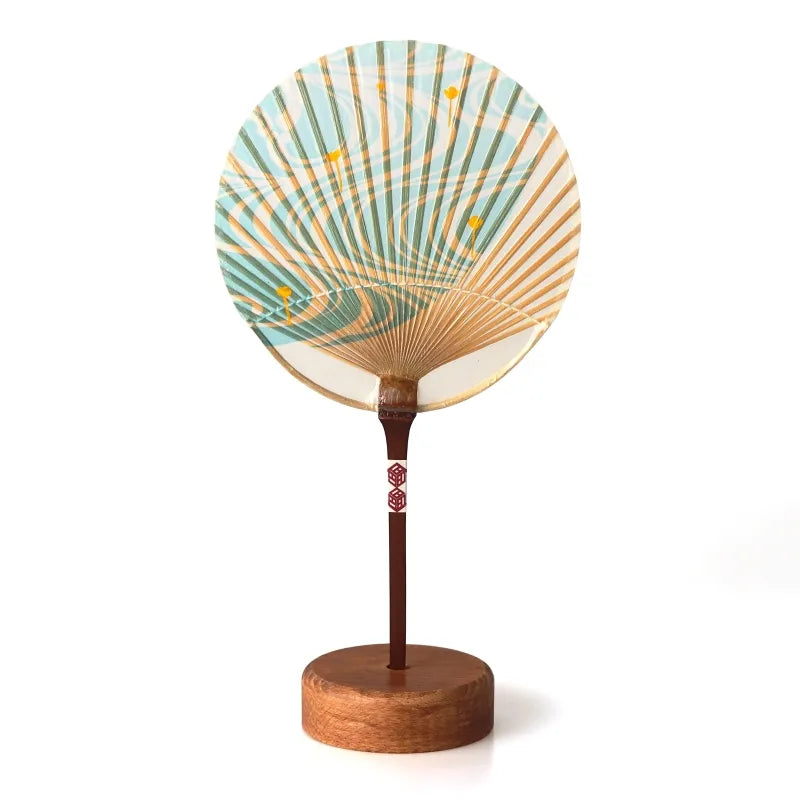 Small Mizu Uchiwa (Water Fan) - Traditional Japanese Paper Hand Fan for Cooling - Perfect for Summer, Yoga, and Outdoor Activities